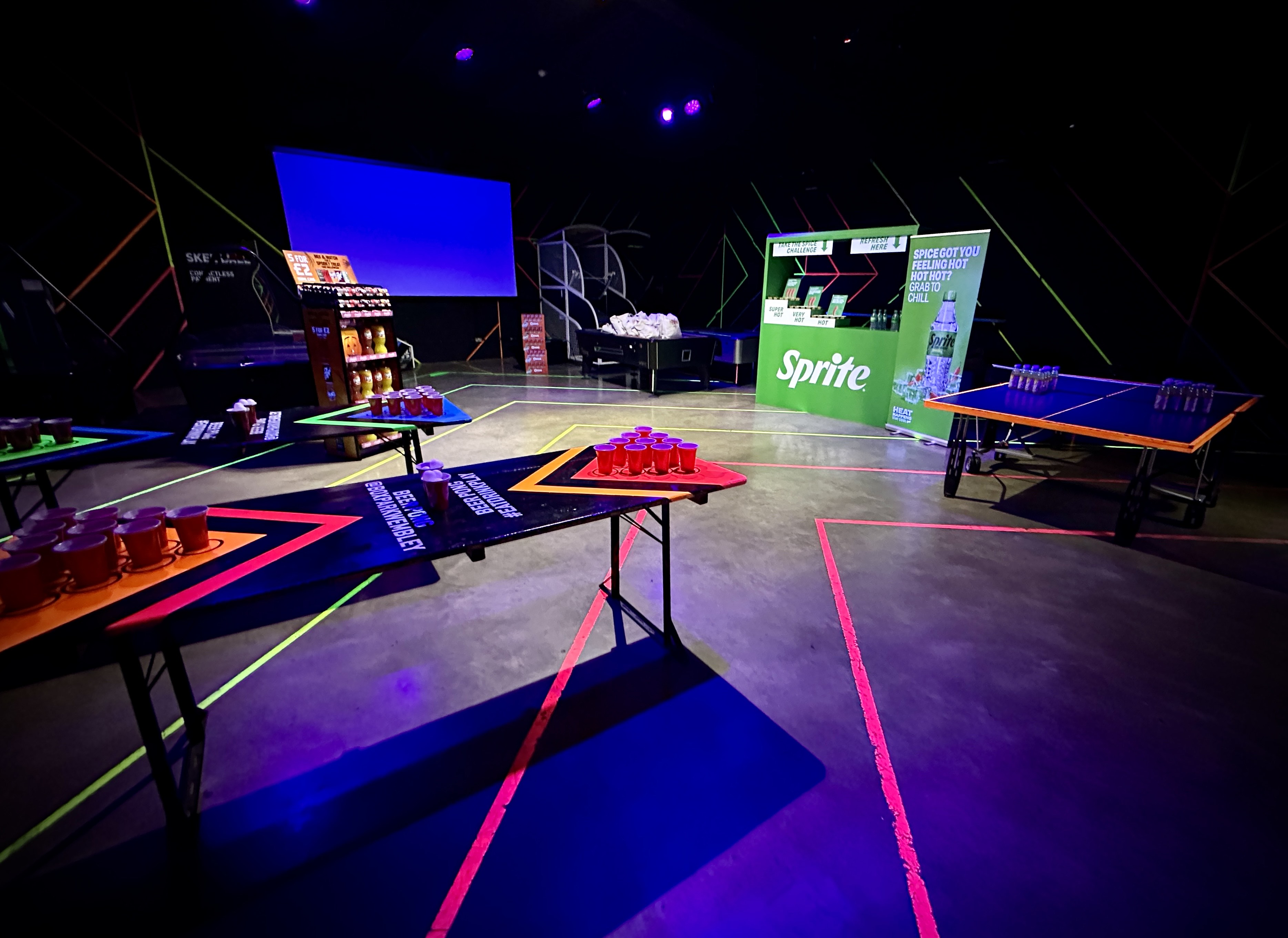 Vibrant Playbox Room at Boxpark Wembley, perfect for interactive events and networking.