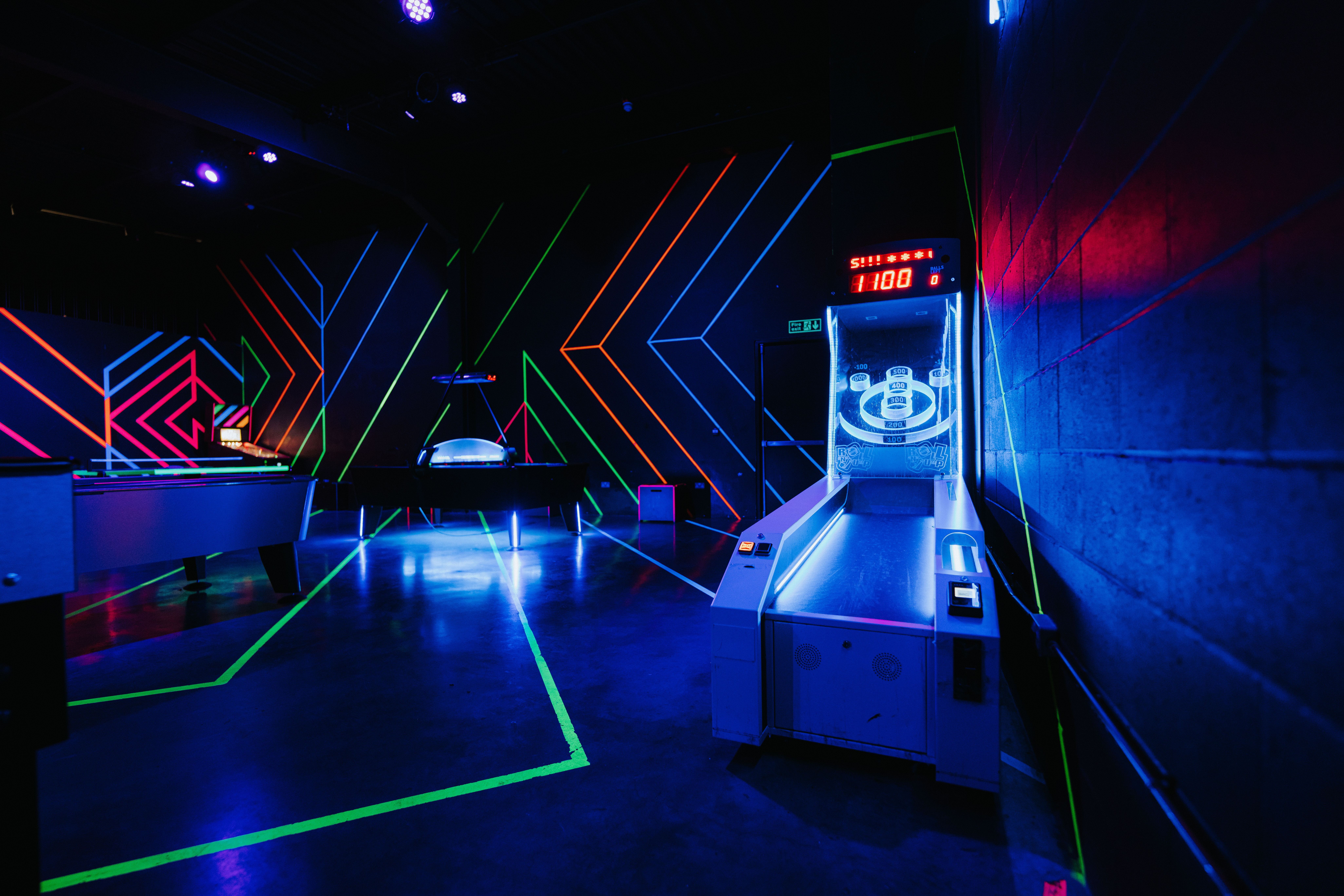 Vibrant Playbox Room at Boxpark Wembley, perfect for networking and team-building events.