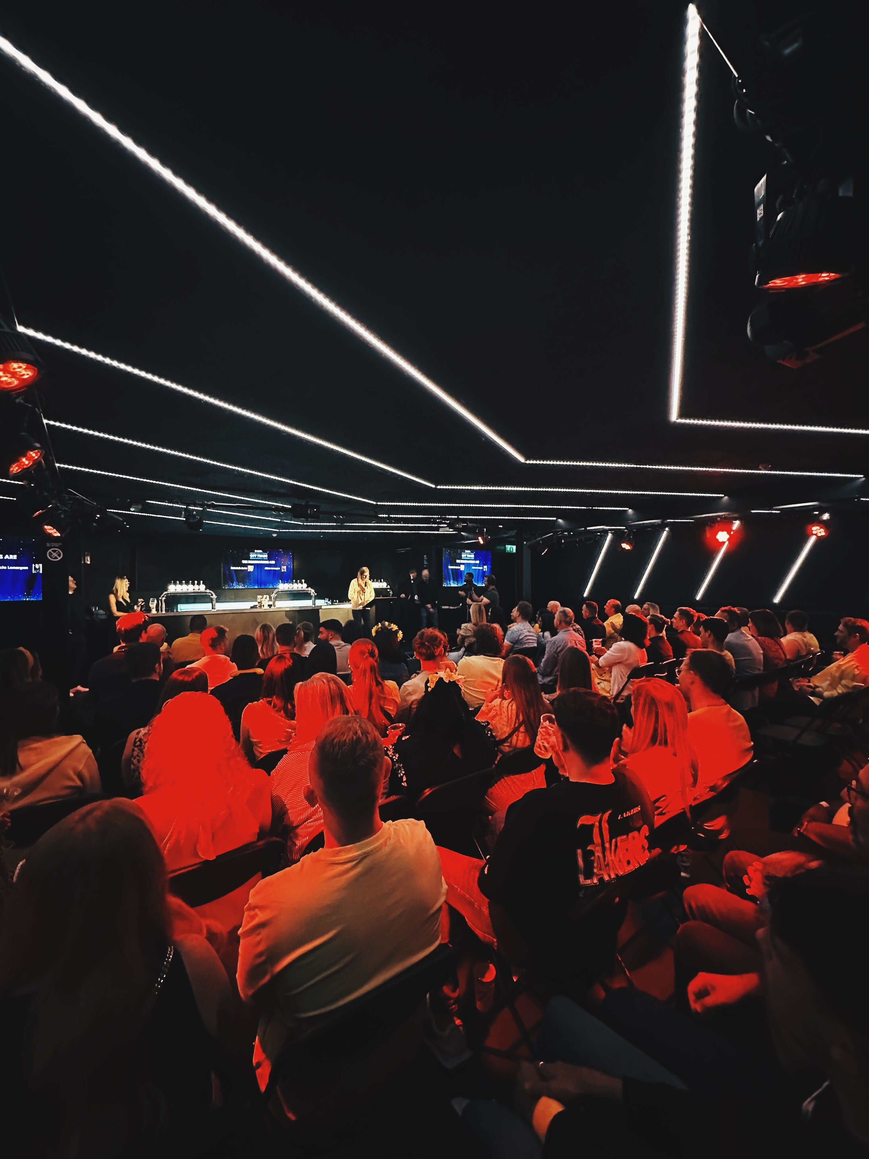 Dynamic event space at BeatBox, Boxpark Wembley, ideal for networking and presentations.