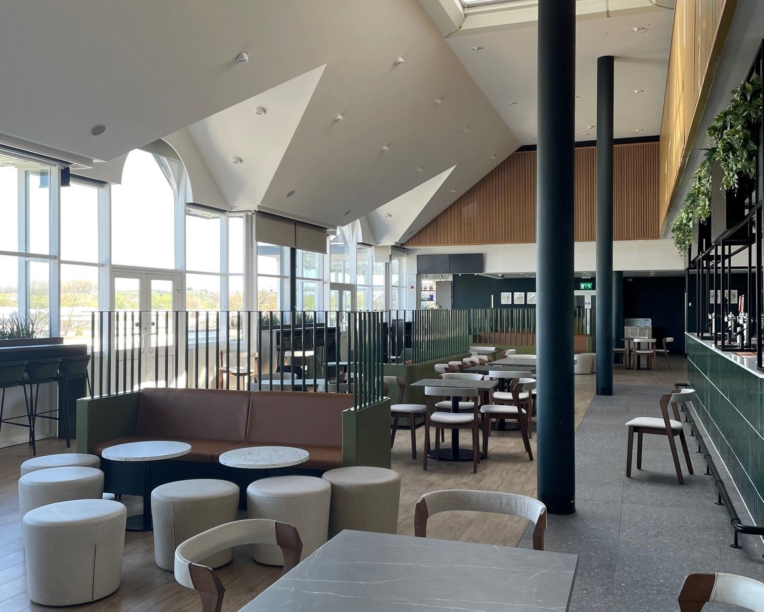 Berkshire Stand Long Room at Newbury Racecourse, bright event space for networking and meetings.