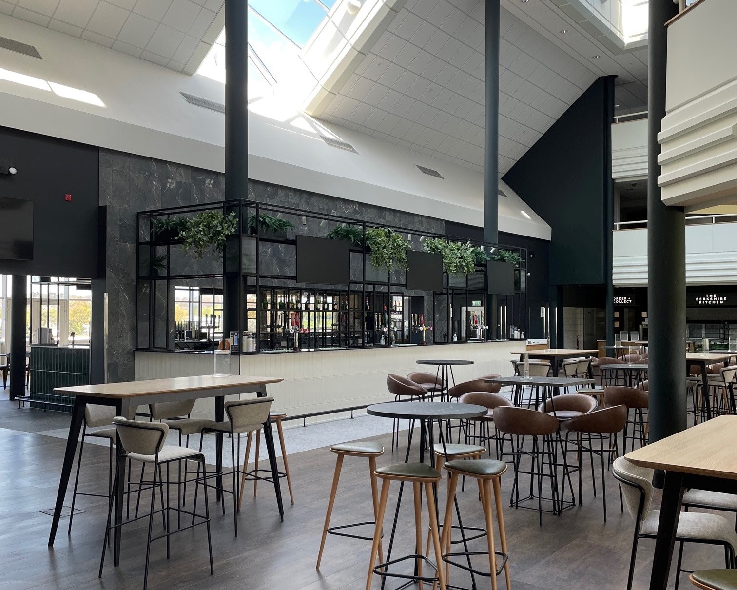 Berkshire Stand Long Room at Newbury Racecourse, modern venue for events and meetings.