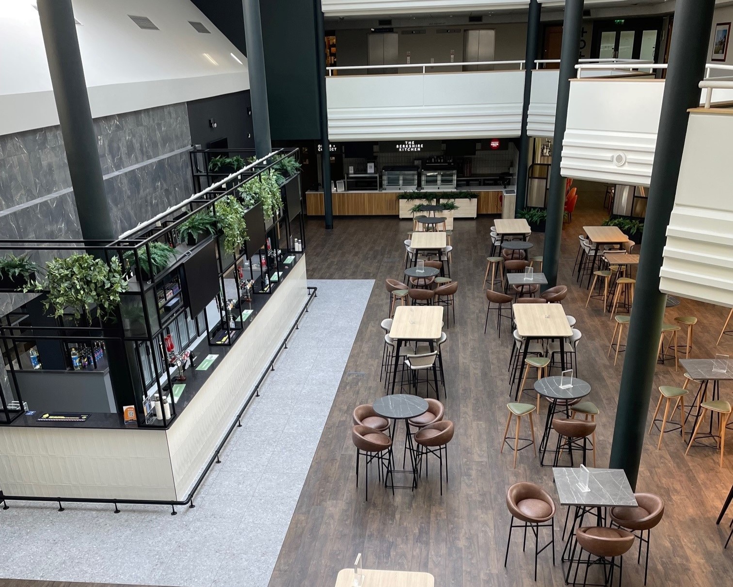 Berkshire Stand Long Room at Newbury Racecourse, modern venue for events and gatherings.