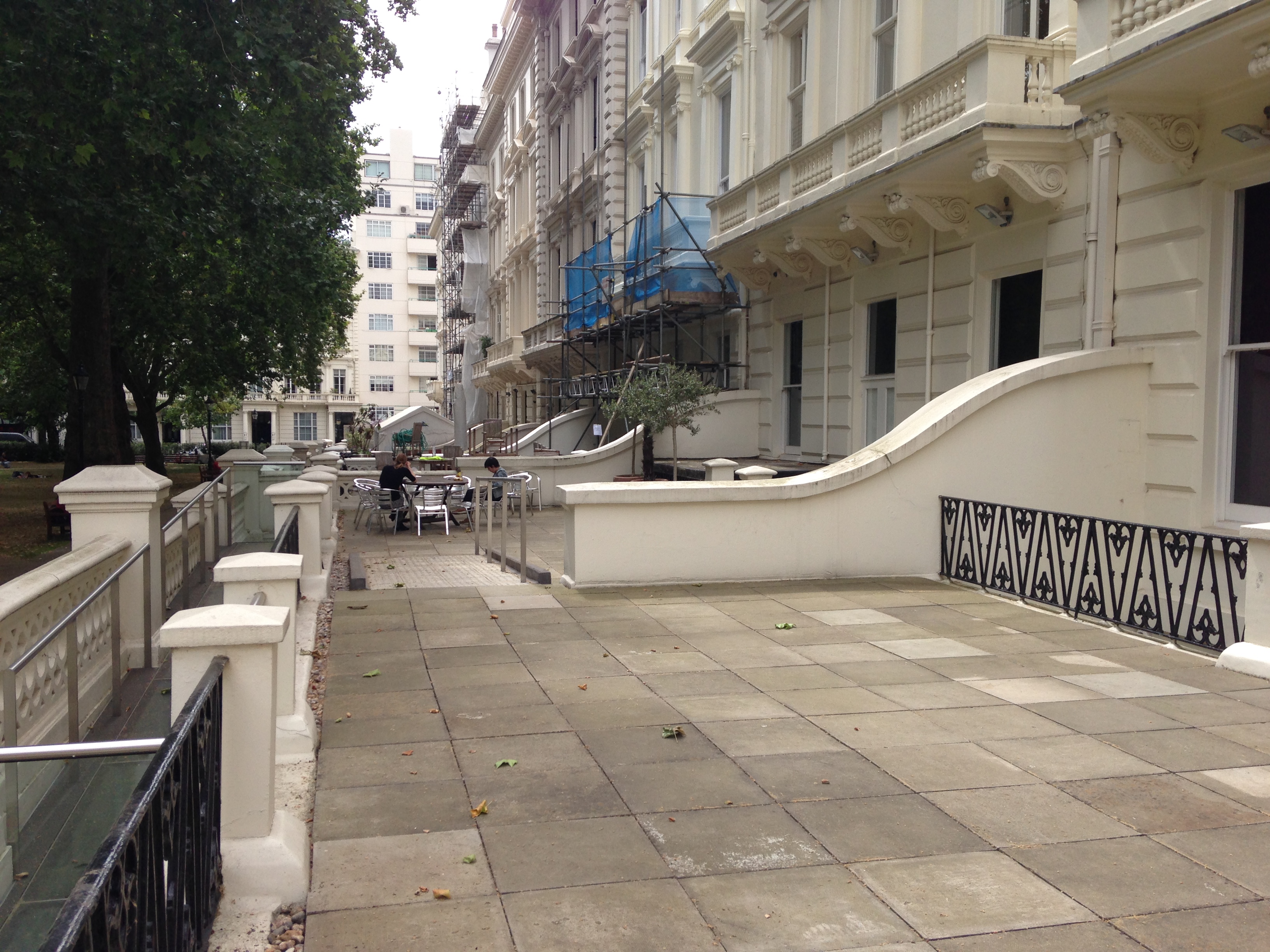 Elegant outdoor terrace at Stein's Berlin Restaurant, ideal for receptions and networking events.