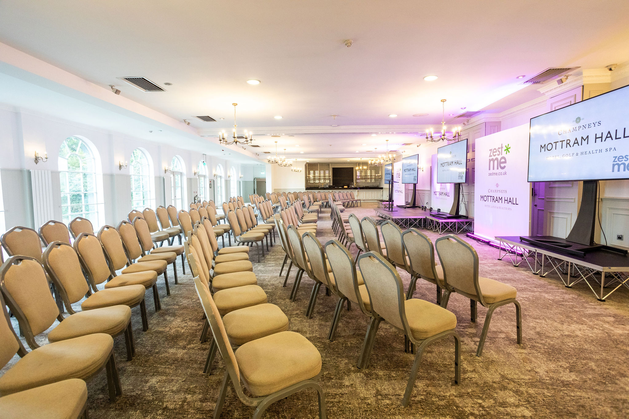 St Andrews Suite at Mottram Hall, elegant event space for conferences and presentations.