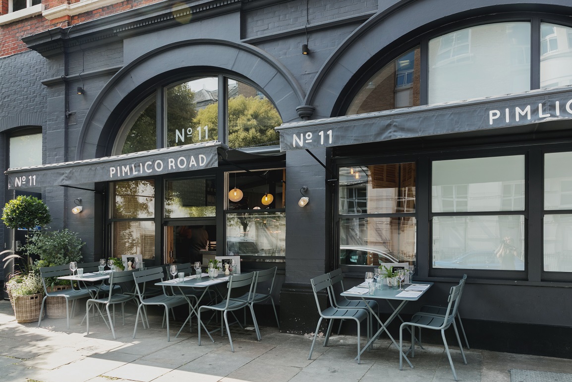 Private dining room at No.11 Pimlico Road, modern design, ideal for networking events.