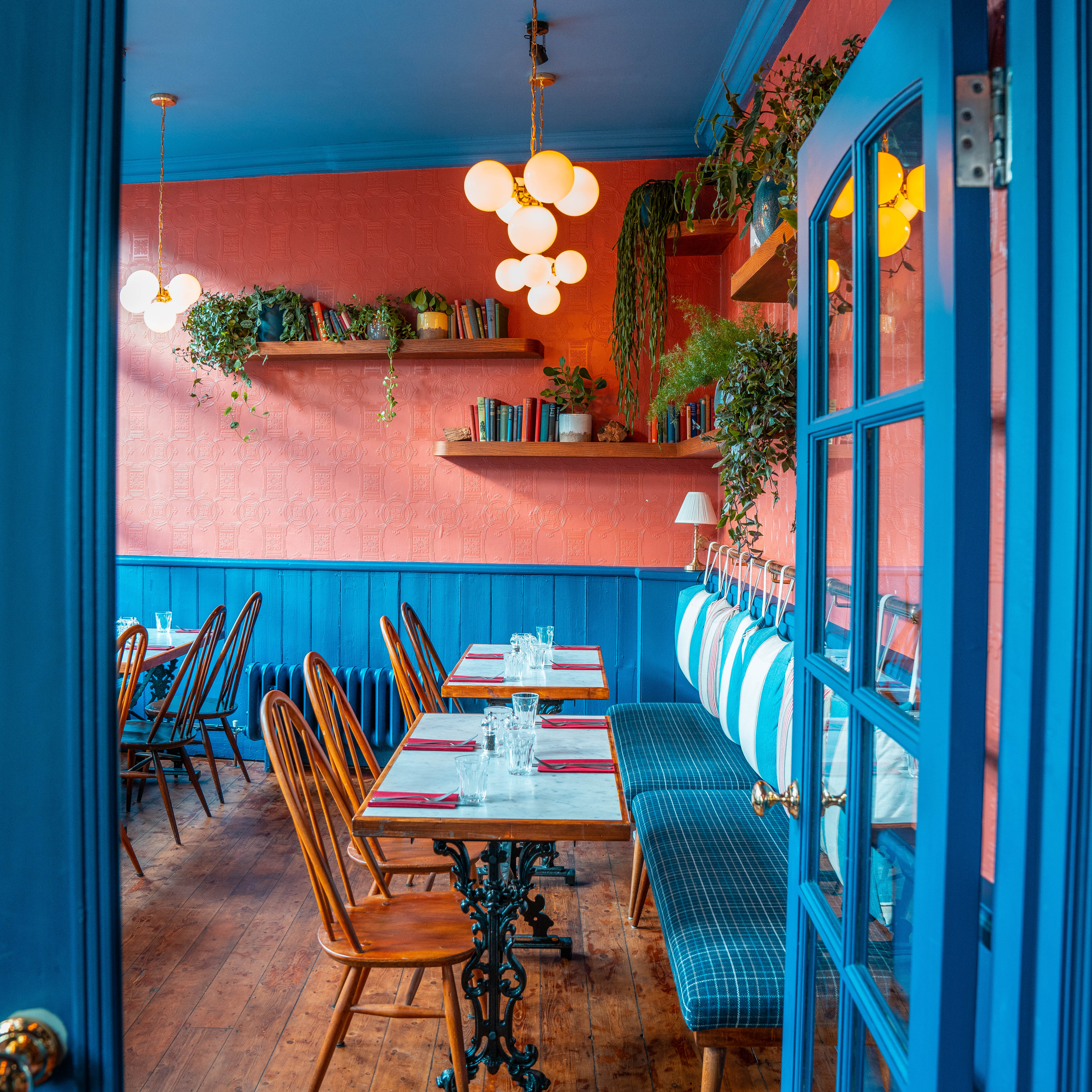 Private dining room at The Belrose, cozy decor for intimate gatherings and events.