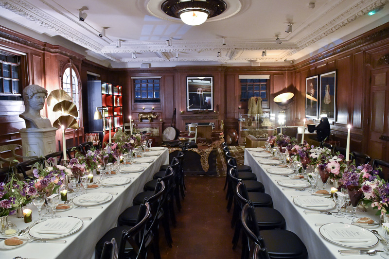 Elegant dining setup in Grande Salle, Maison Assouline for corporate dinners and private events.