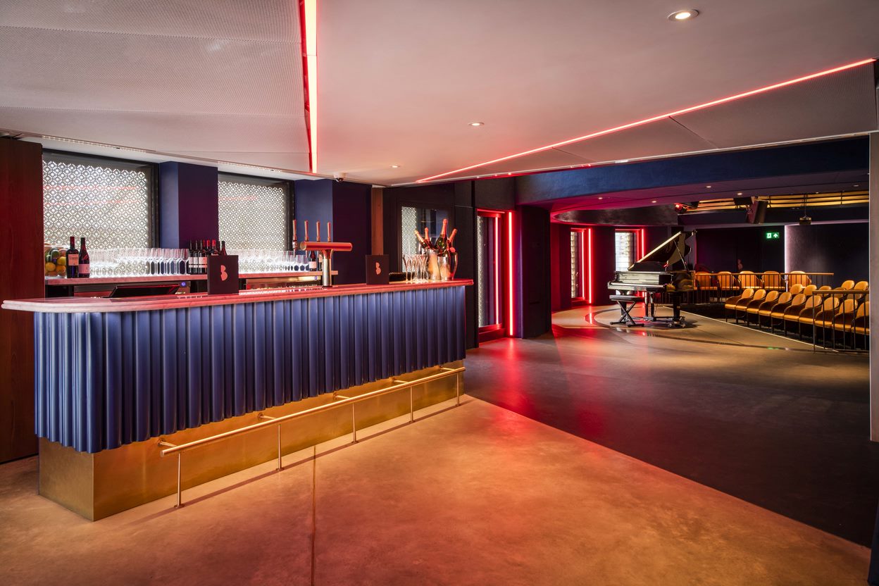 Modern Stalls Lounge venue with sleek bar, perfect for networking events and receptions.