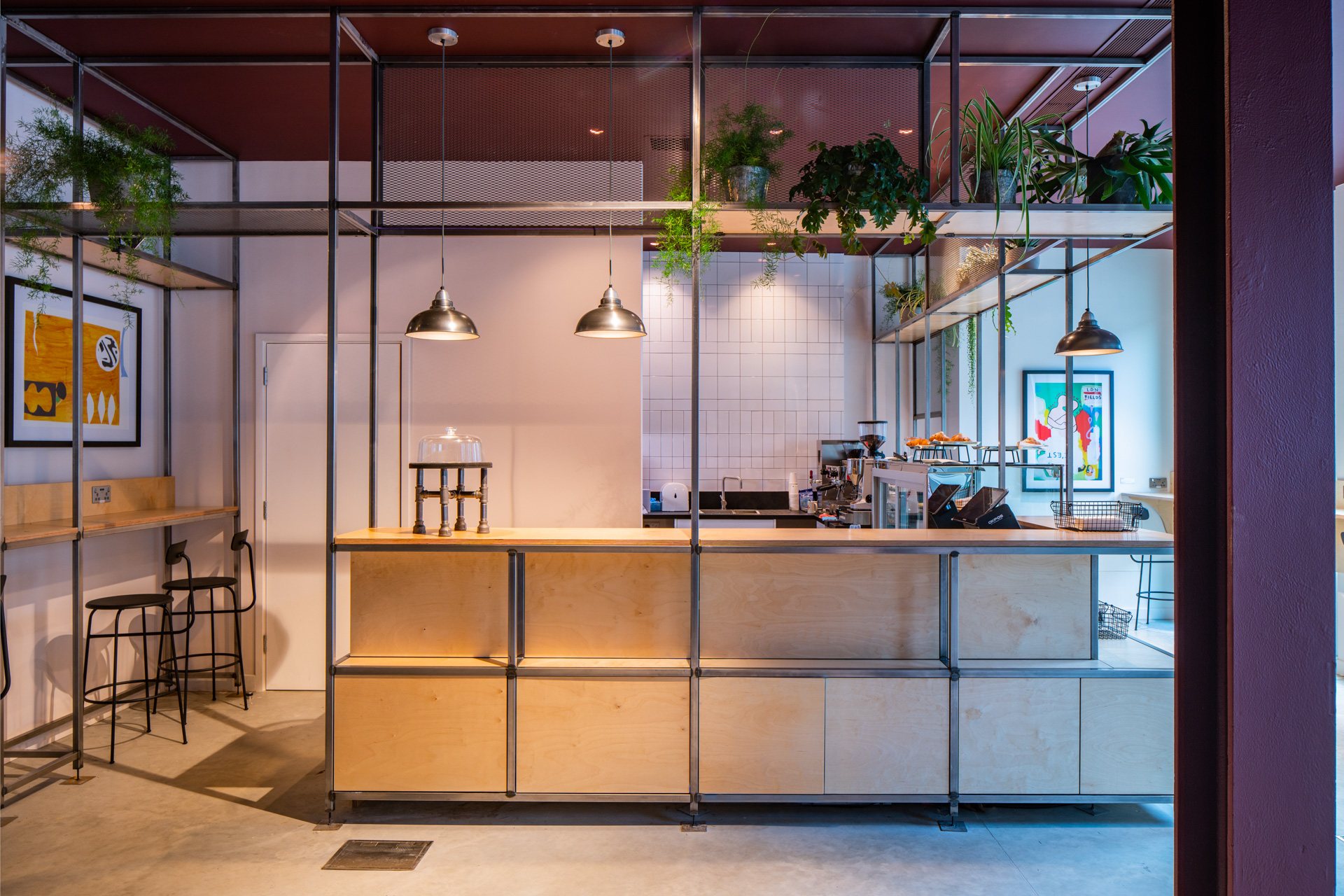 Modern café in People's Mission Hall, ideal for networking events and casual meetings.