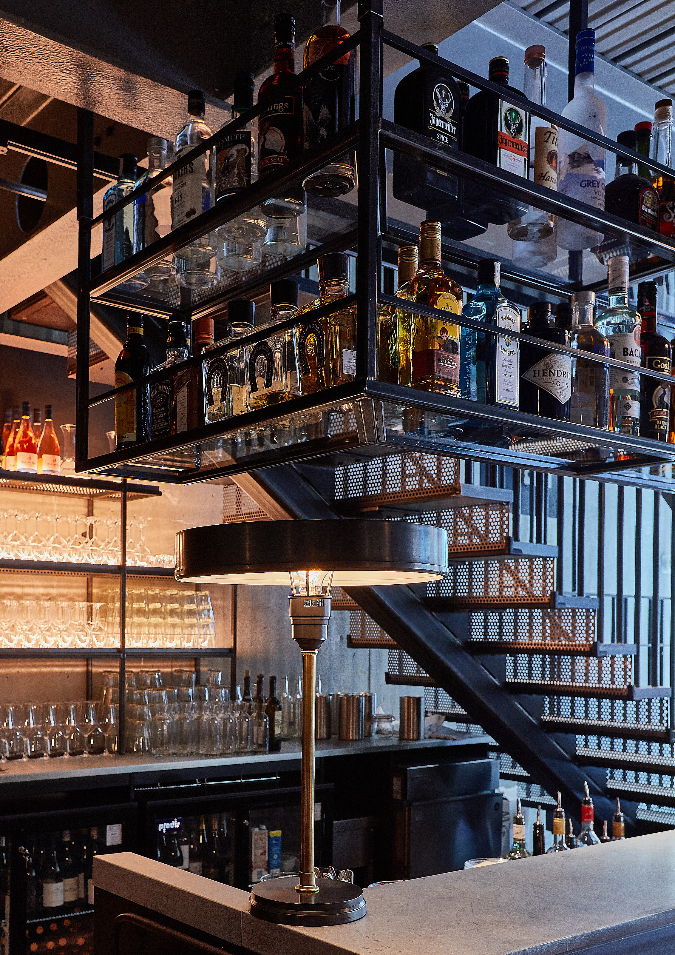 Stylish bar at Mezzanine, Gunpowder Tower Bridge, perfect for cocktail receptions.