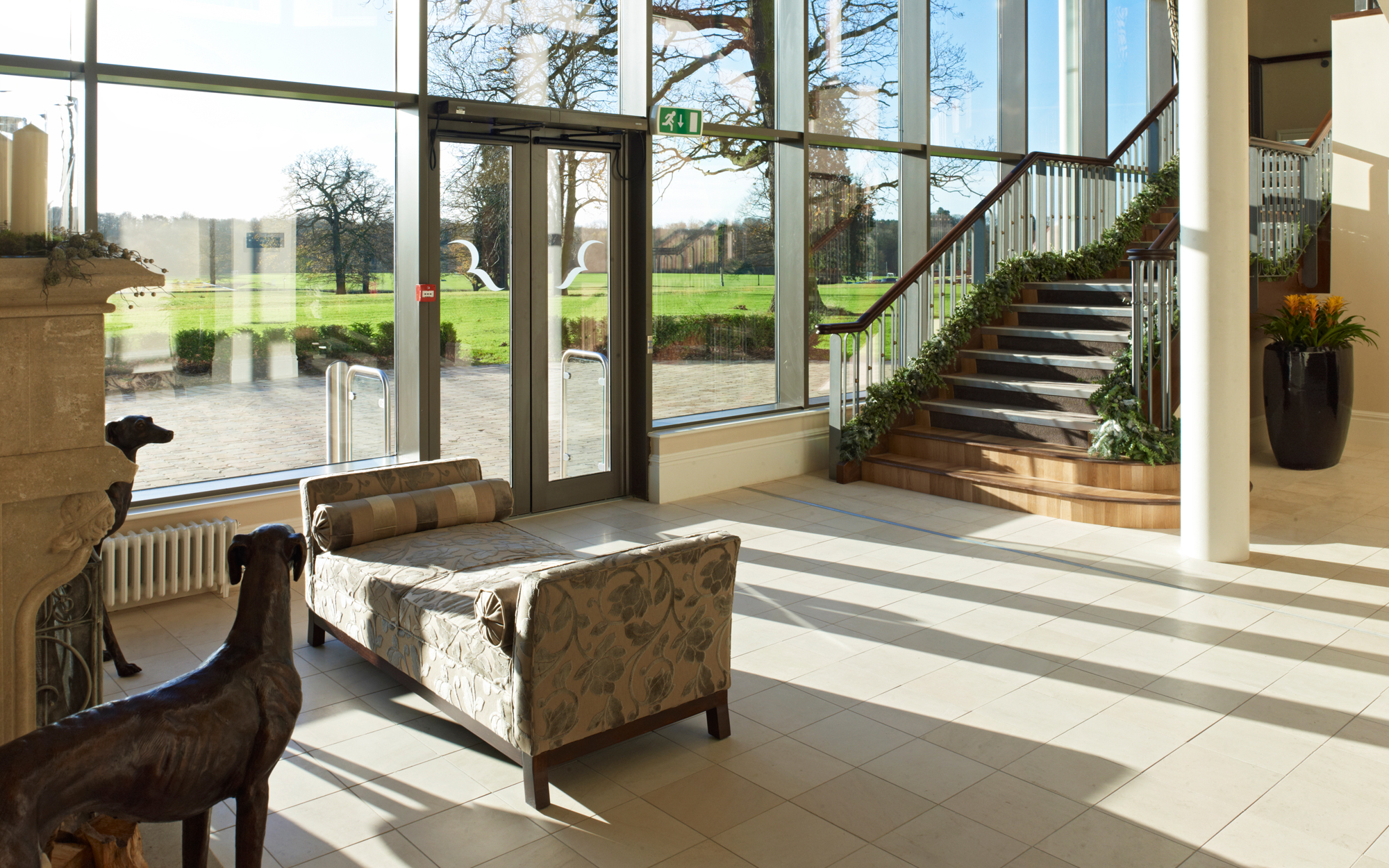 Bright lobby at Campernella, Rockliffe Hall, ideal for events and networking.