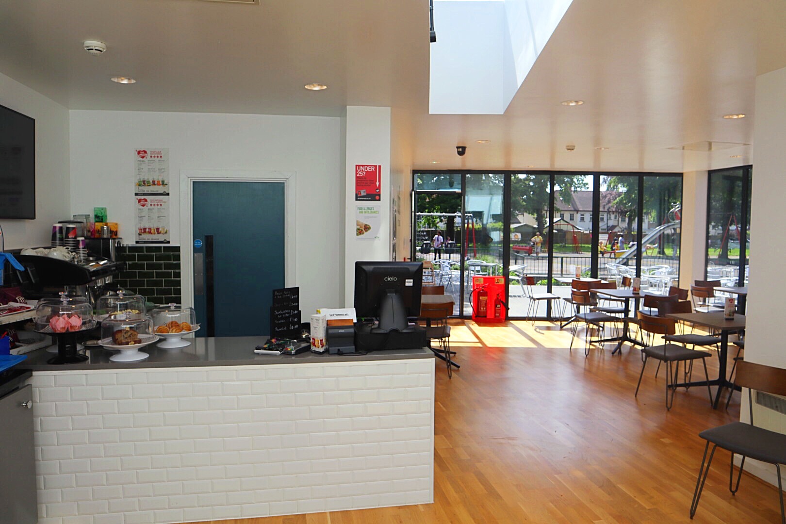 Byculla Suite café in Ashburton Hall, bright space for networking events and meetings.