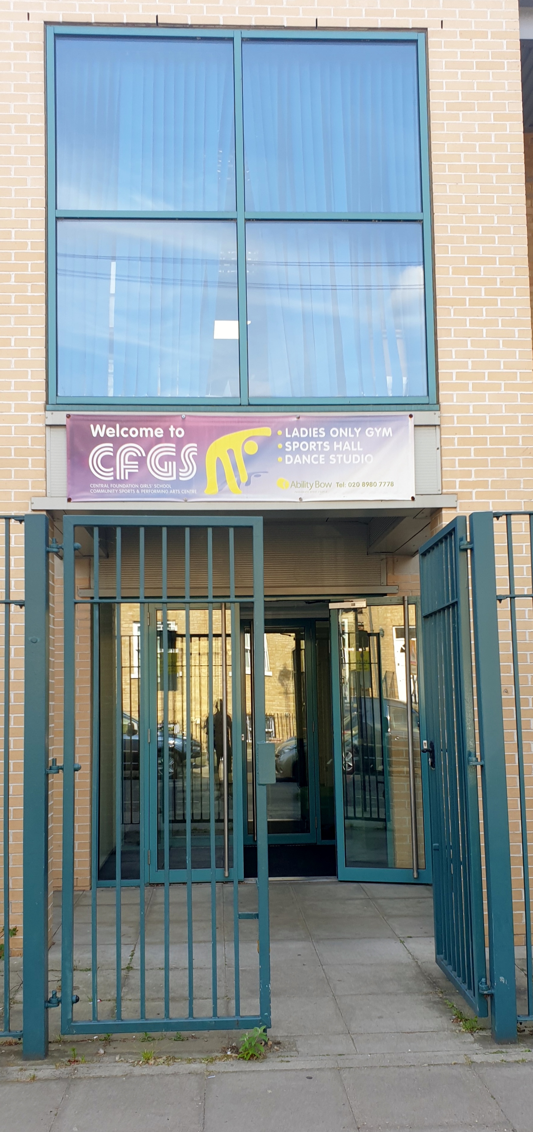 Dance studio entrance at Central Girls' Foundation School, ideal for fitness events.
