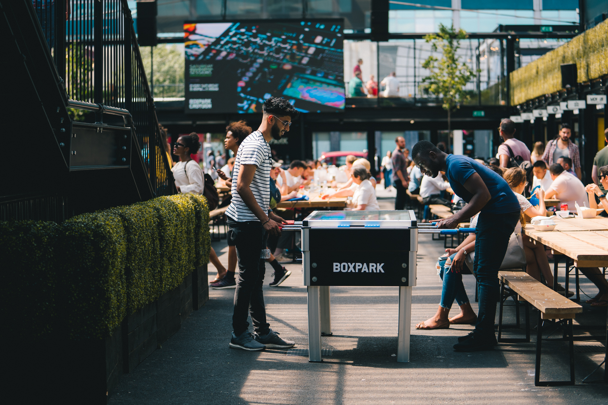 Vibrant outdoor venue for casual networking events at Boxpark Croydon.