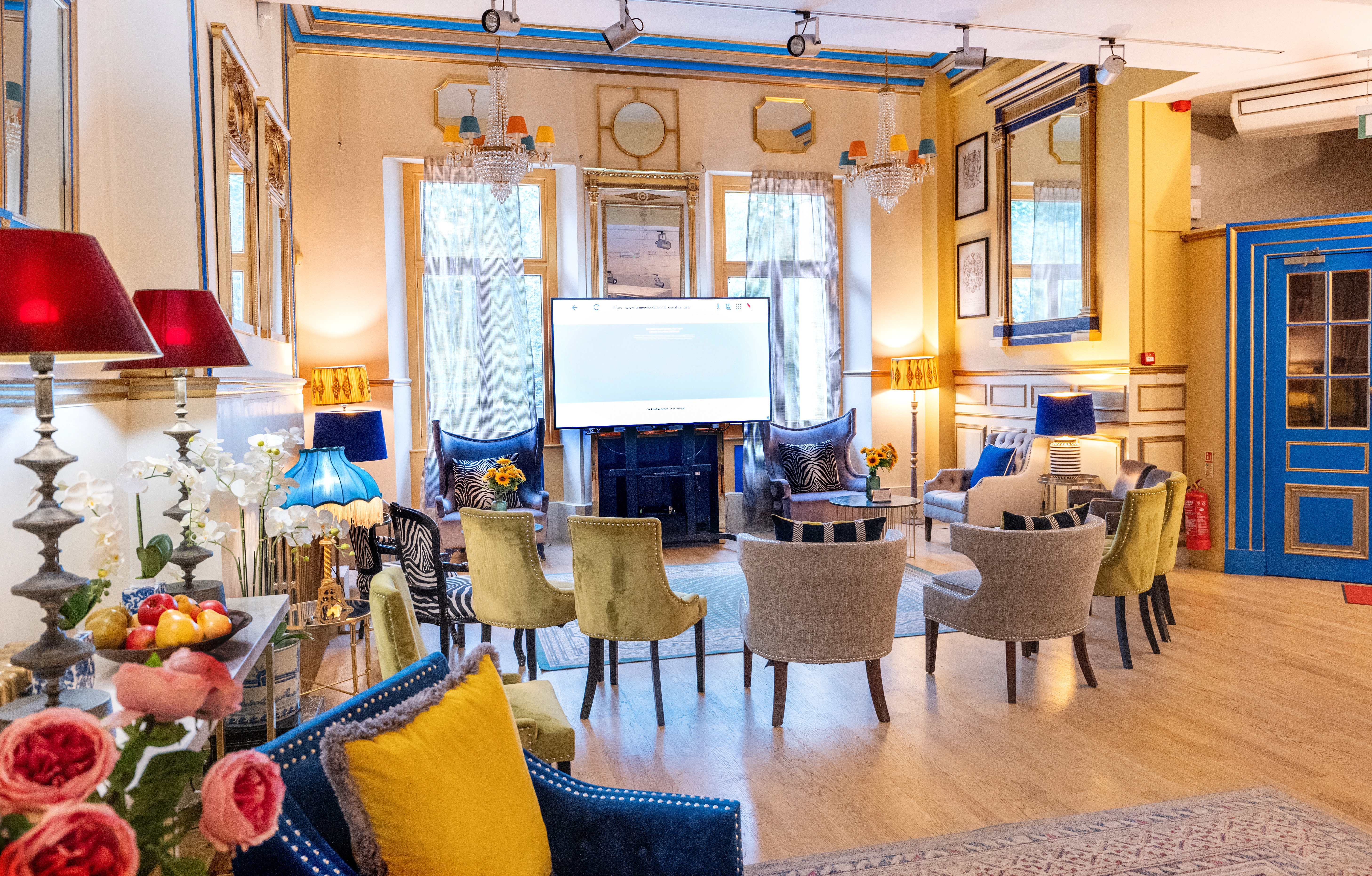 Intimate meeting space at The Embassy, Lumiere London, ideal for workshops and conferences.