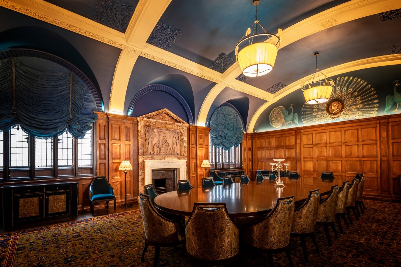 Elegant Committee room at L'oscar London, featuring wood paneling for corporate events.