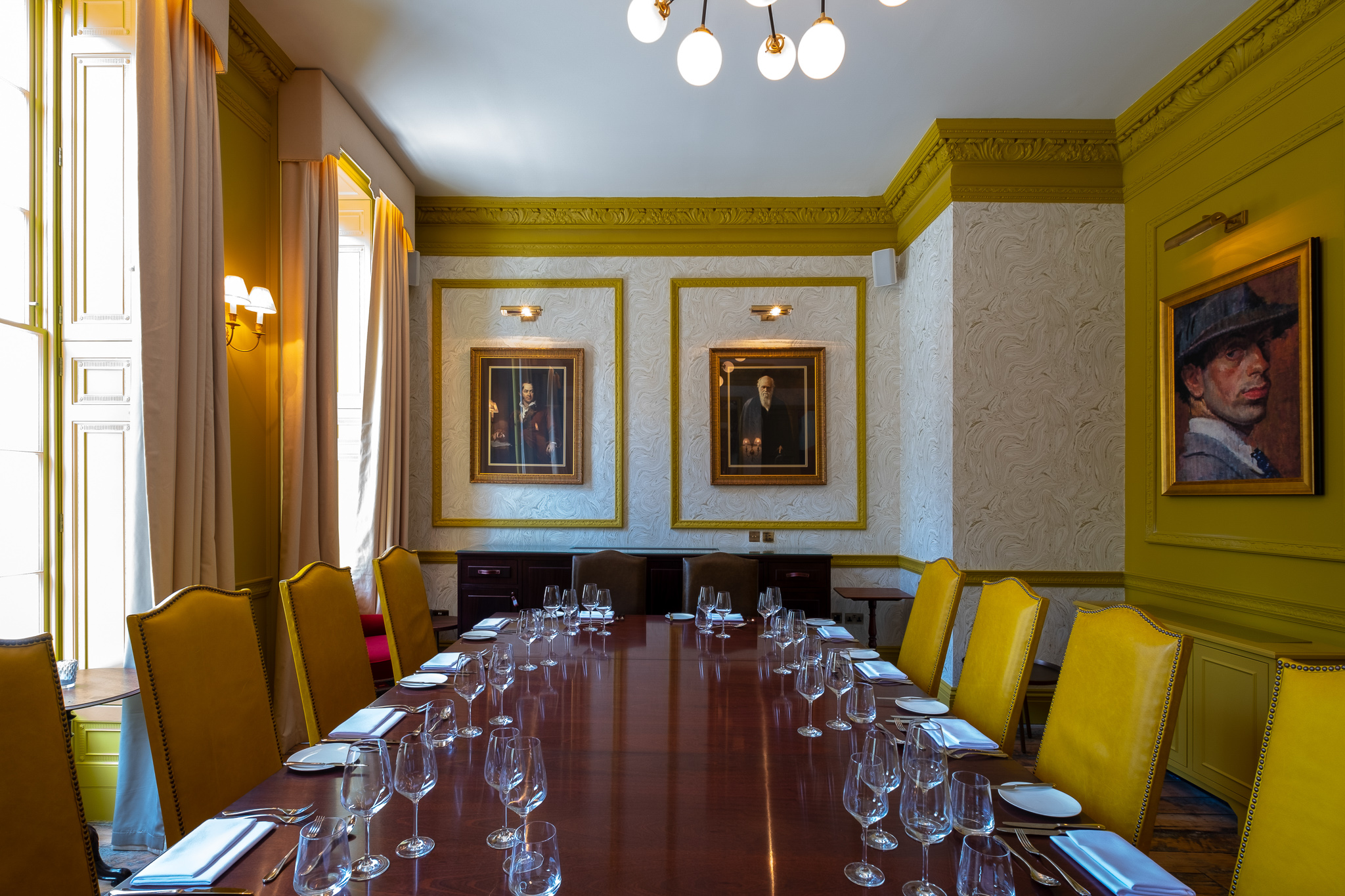 Portman Room at Home Grown Club: elegant meeting space for formal gatherings and presentations.