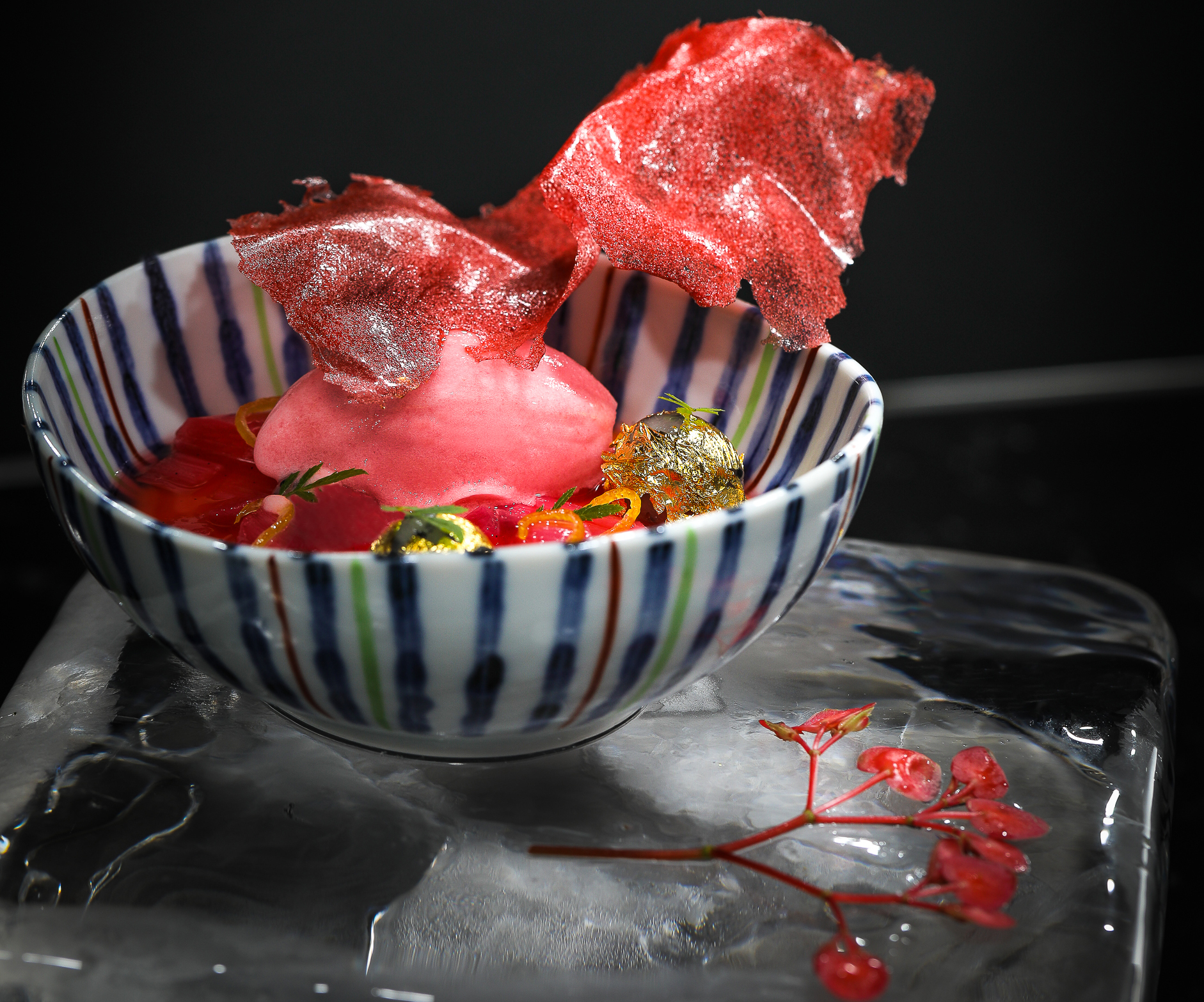 Umi's vibrant dish at Lucky Cat, perfect for upscale events and gala dinners.