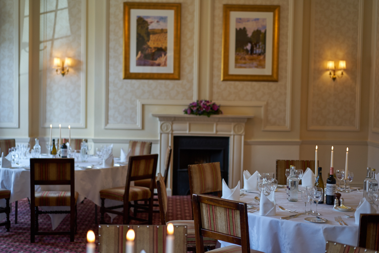 Elegant dining room at Tylney Hall, perfect for upscale events and corporate dinners.