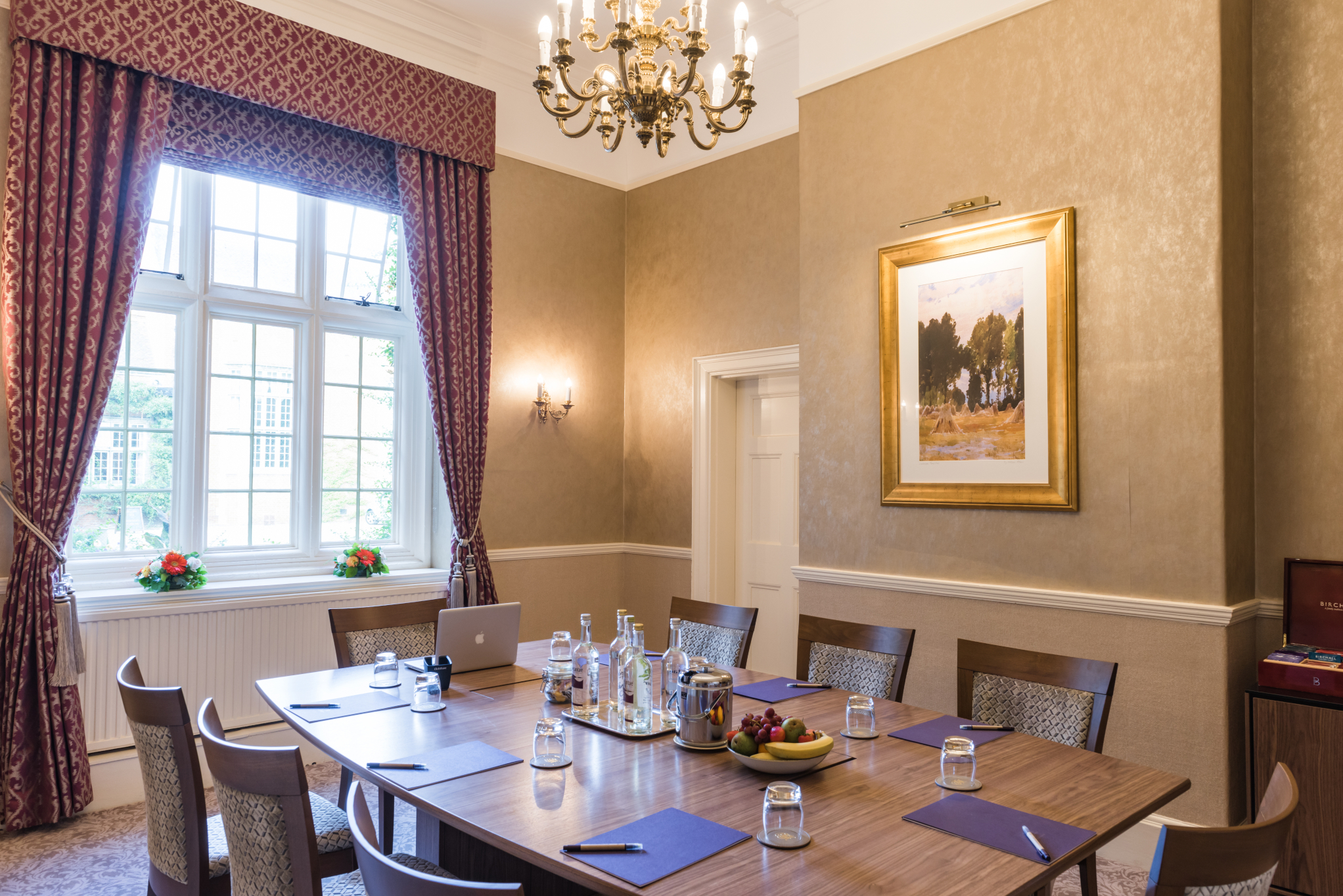 Elegant meeting room at Tylney Hall, ideal for corporate events and intimate gatherings.