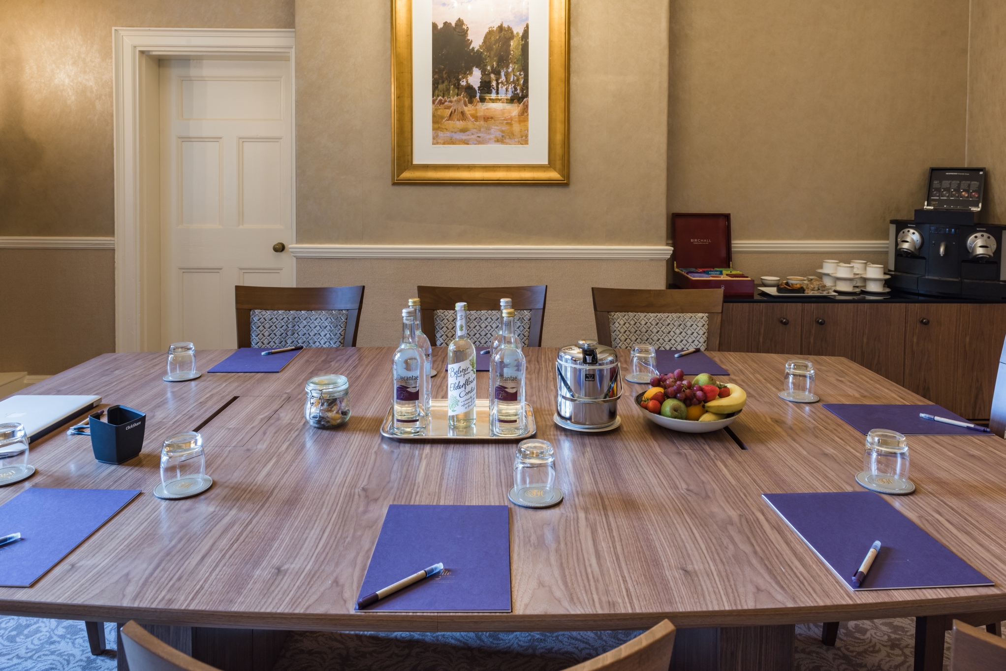 Meeting room at Tylney Hall Hotel, featuring a round table for corporate events.