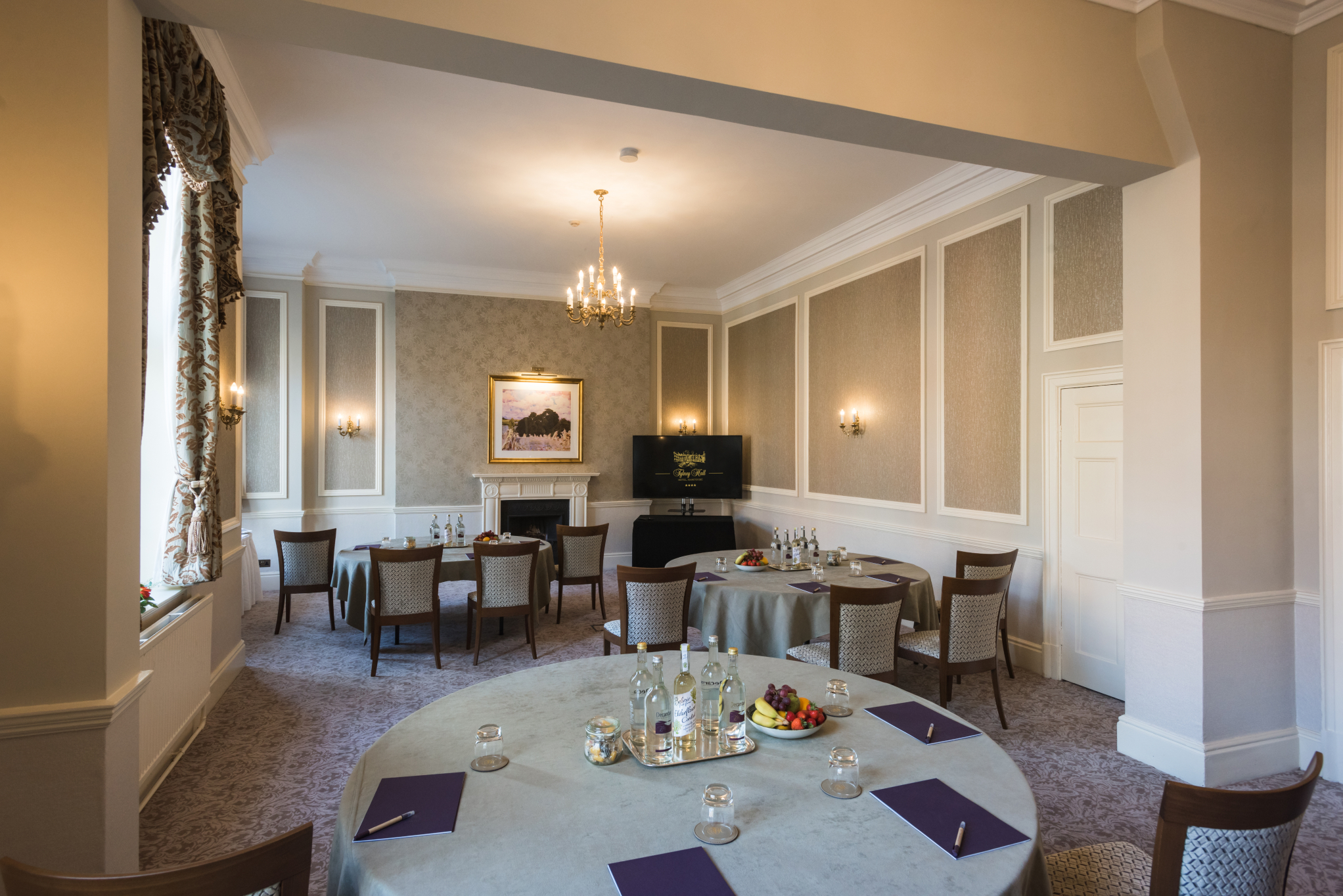 Elegant meeting room at Heckfield, Tylney Hall for professional gatherings and networking.