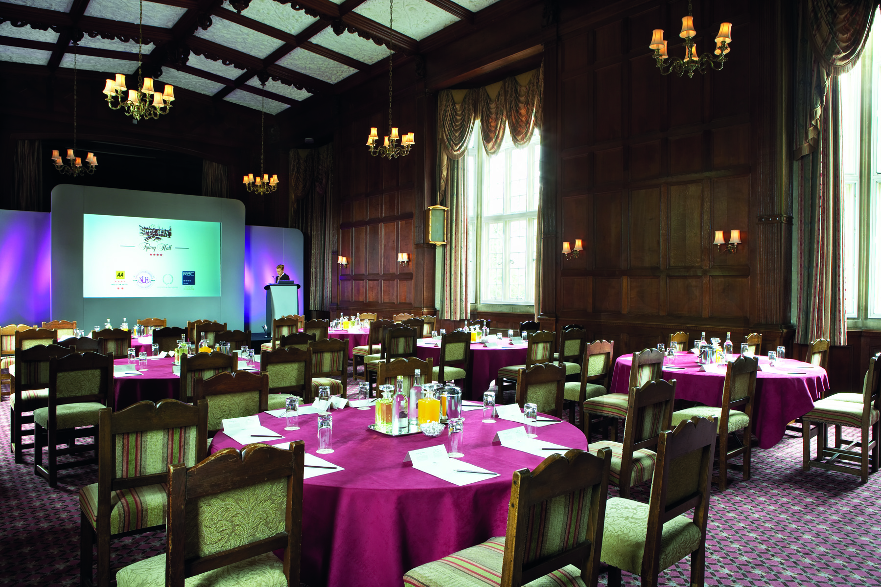 Tylney Suite at Tylney Hall, elegant meeting room for conferences and events.
