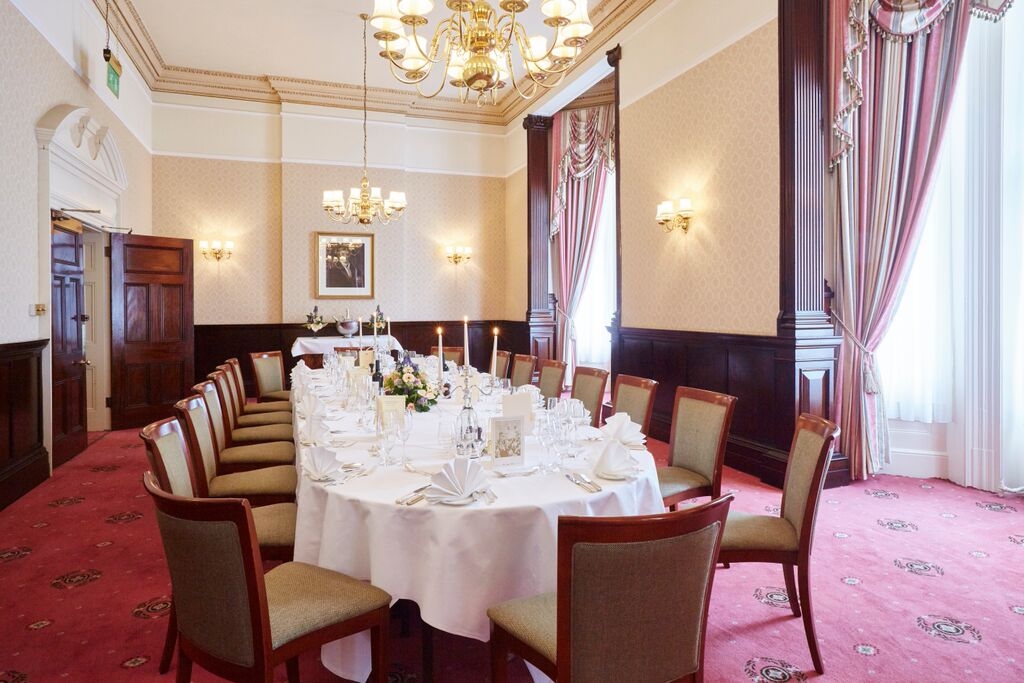 Elegant dining room at The Grand Hotel, Eastbourne for corporate dinners and celebrations.