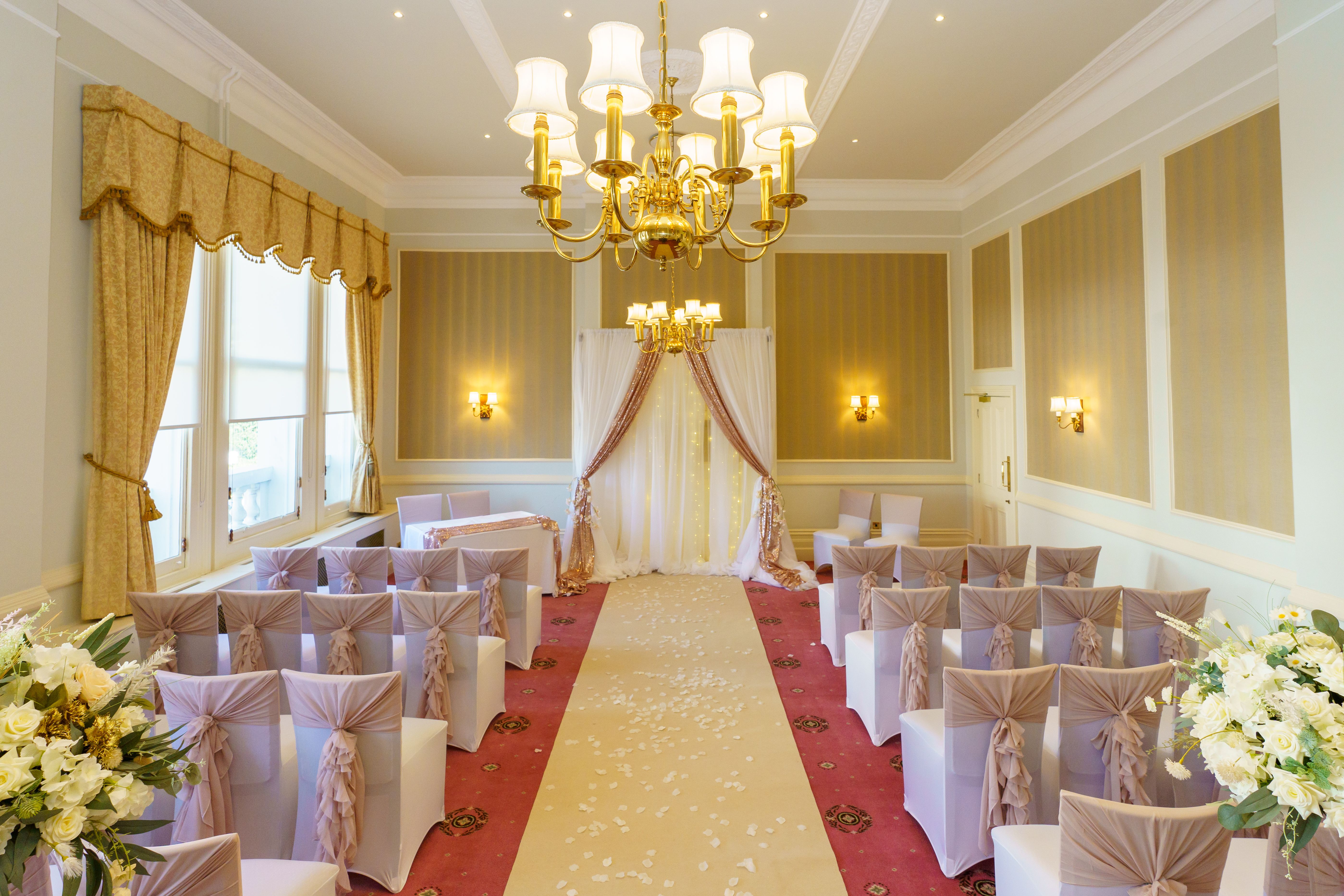Elegant Arundel Room at The Grand Hotel, Eastbourne for weddings and formal gatherings.