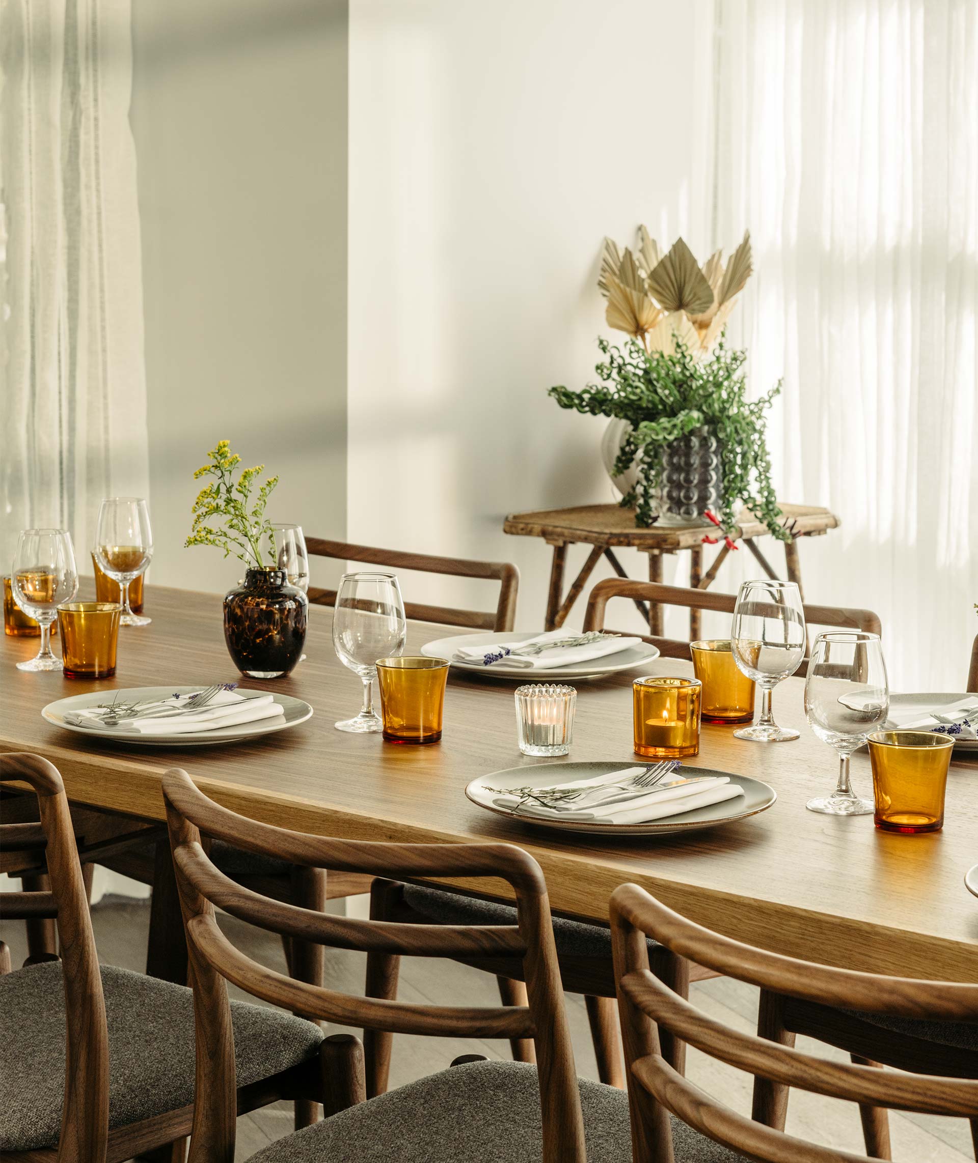Elegant dining table setup in Conservatory, The Hoxton Southwark for corporate events.