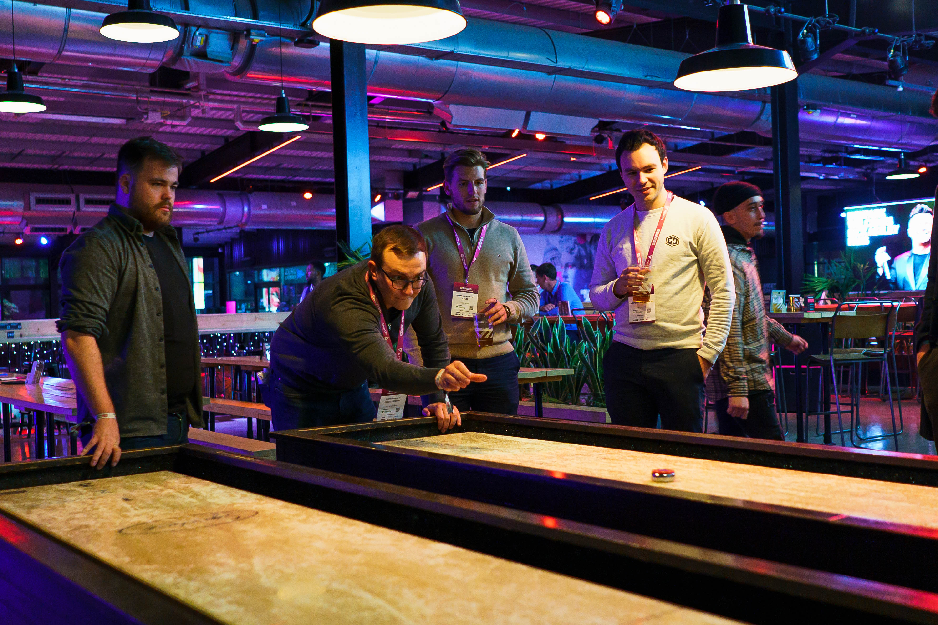 PlayBox Bar at Boxpark Wembley, vibrant social space for interactive team-building events.