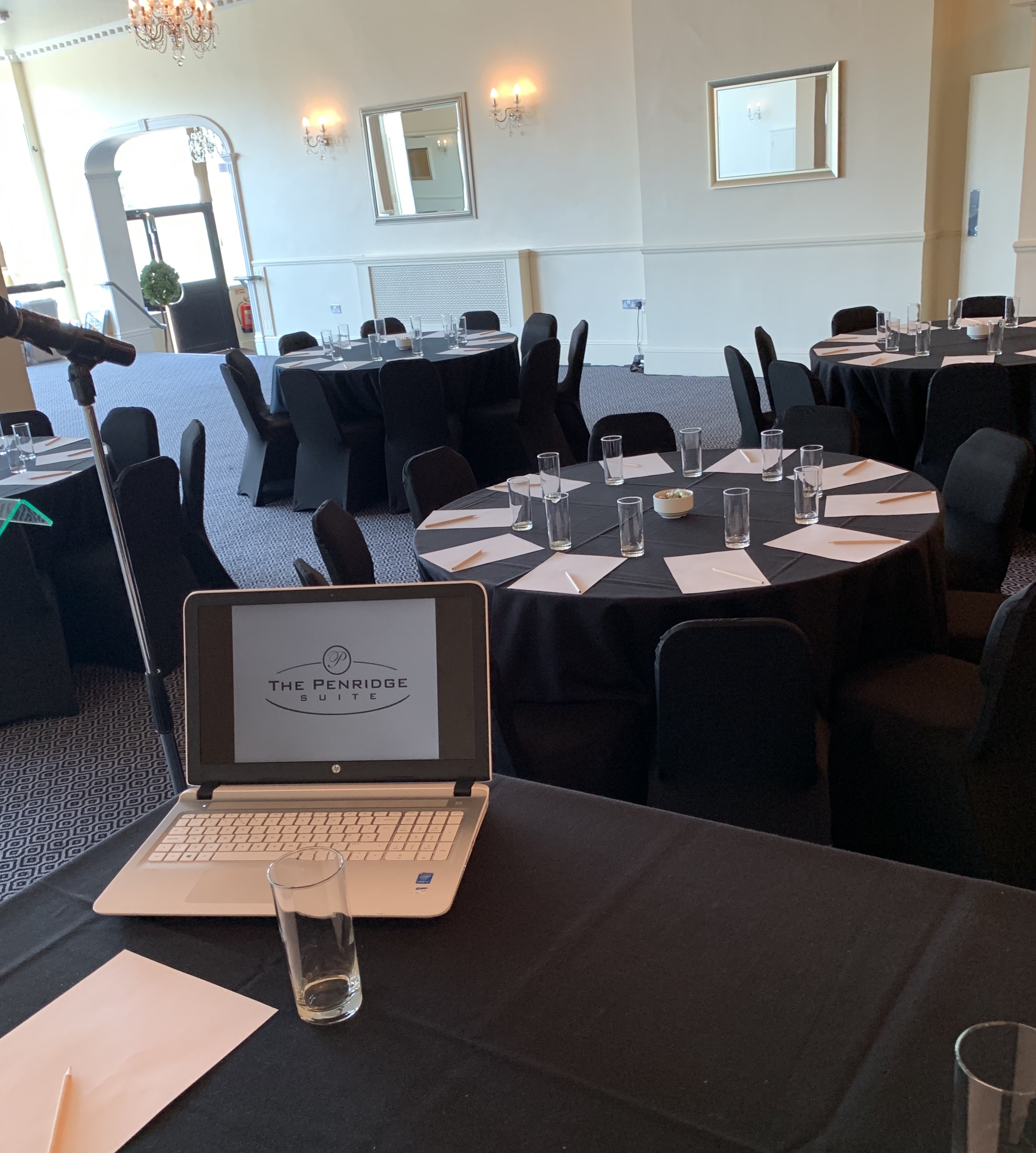Elegant wedding hall in The Penridge Suite, ideal for corporate gatherings and workshops.