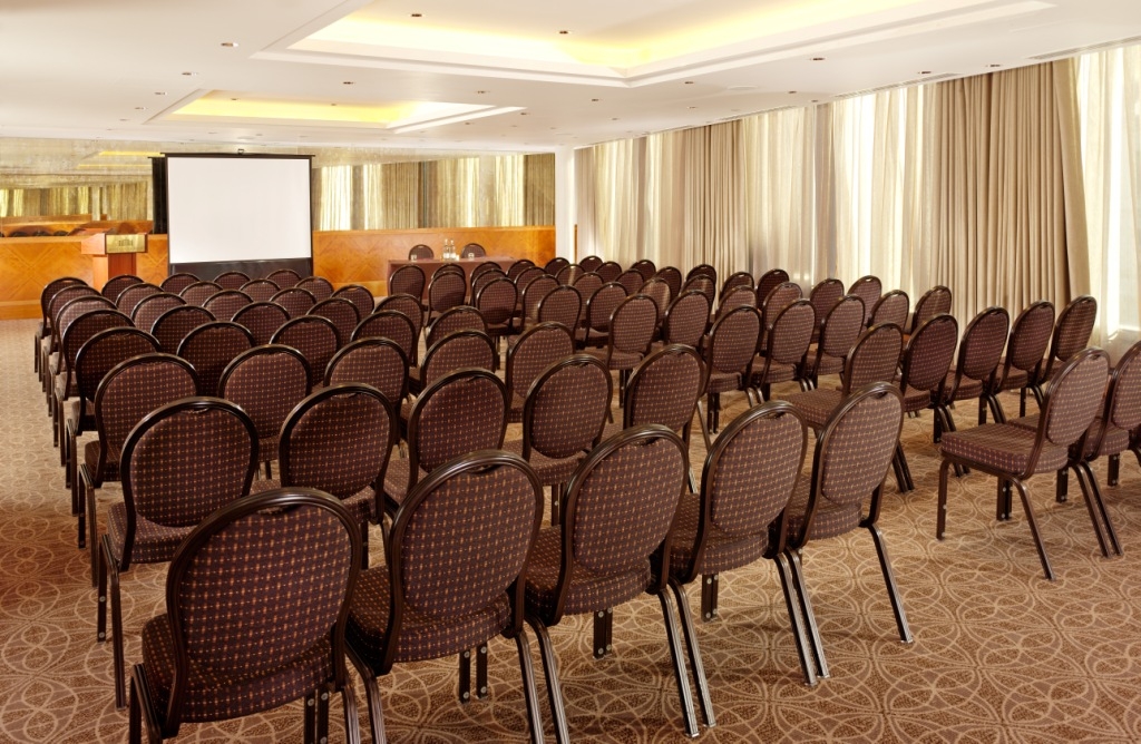 York Suite meeting room with brown chairs, ideal for conferences and workshops.