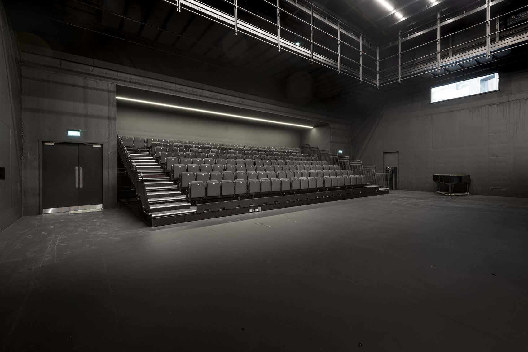 Production Studio at English National Ballet, tiered seating for events in London.