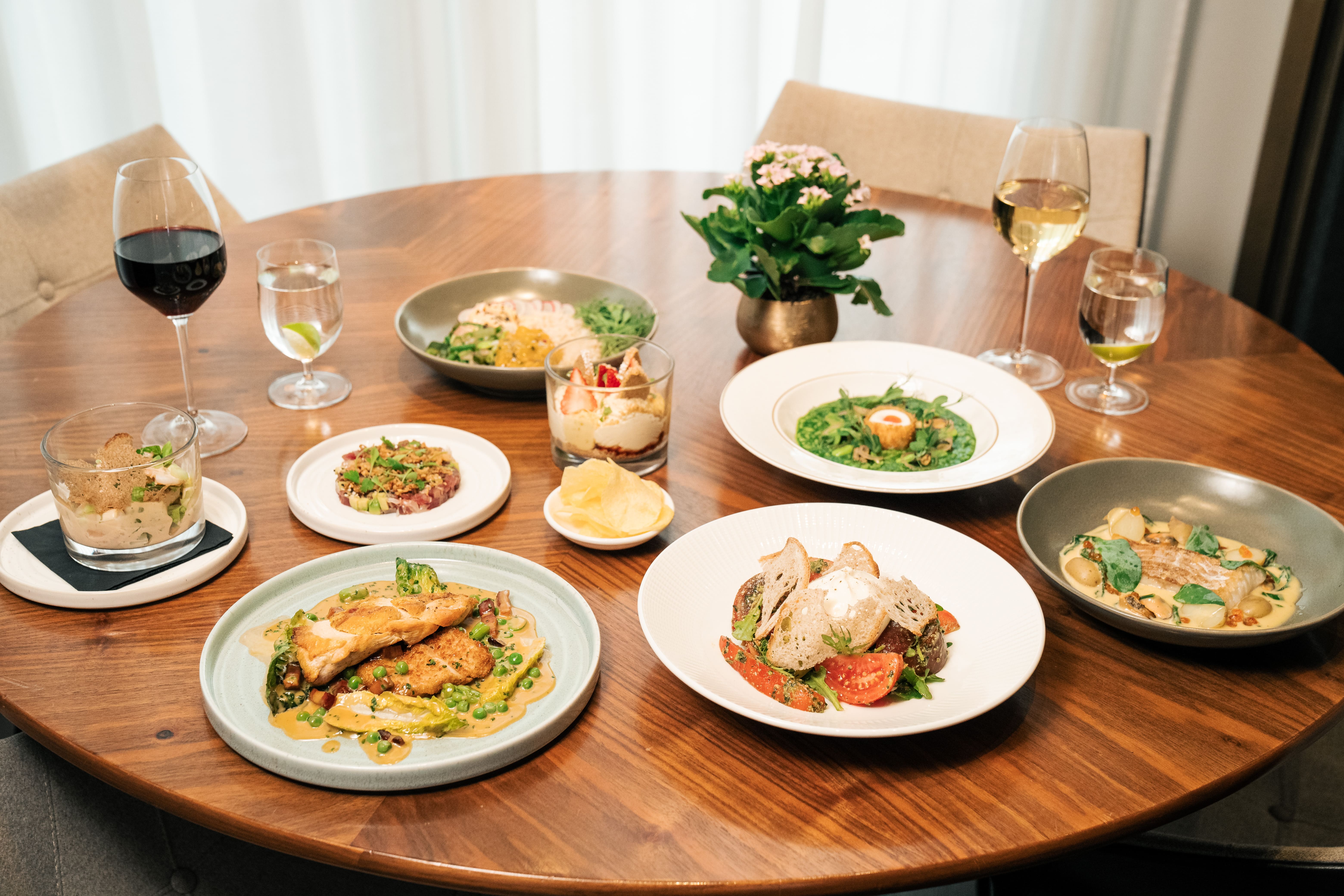 Elegant dining table setup for upscale networking events and formal dinners.