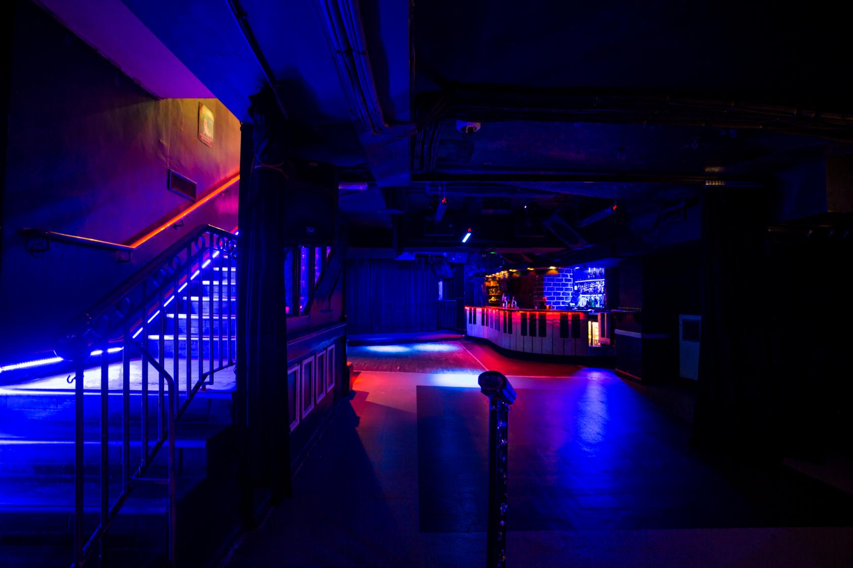 Dance Bar at Bar Rumba with dynamic lighting, perfect for nightlife events and gatherings.