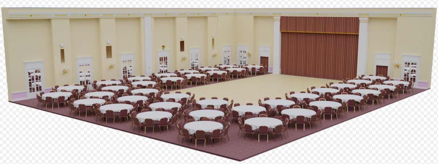 Banqueting Hall at The Adelphi Hotel, elegant venue for weddings and conferences.