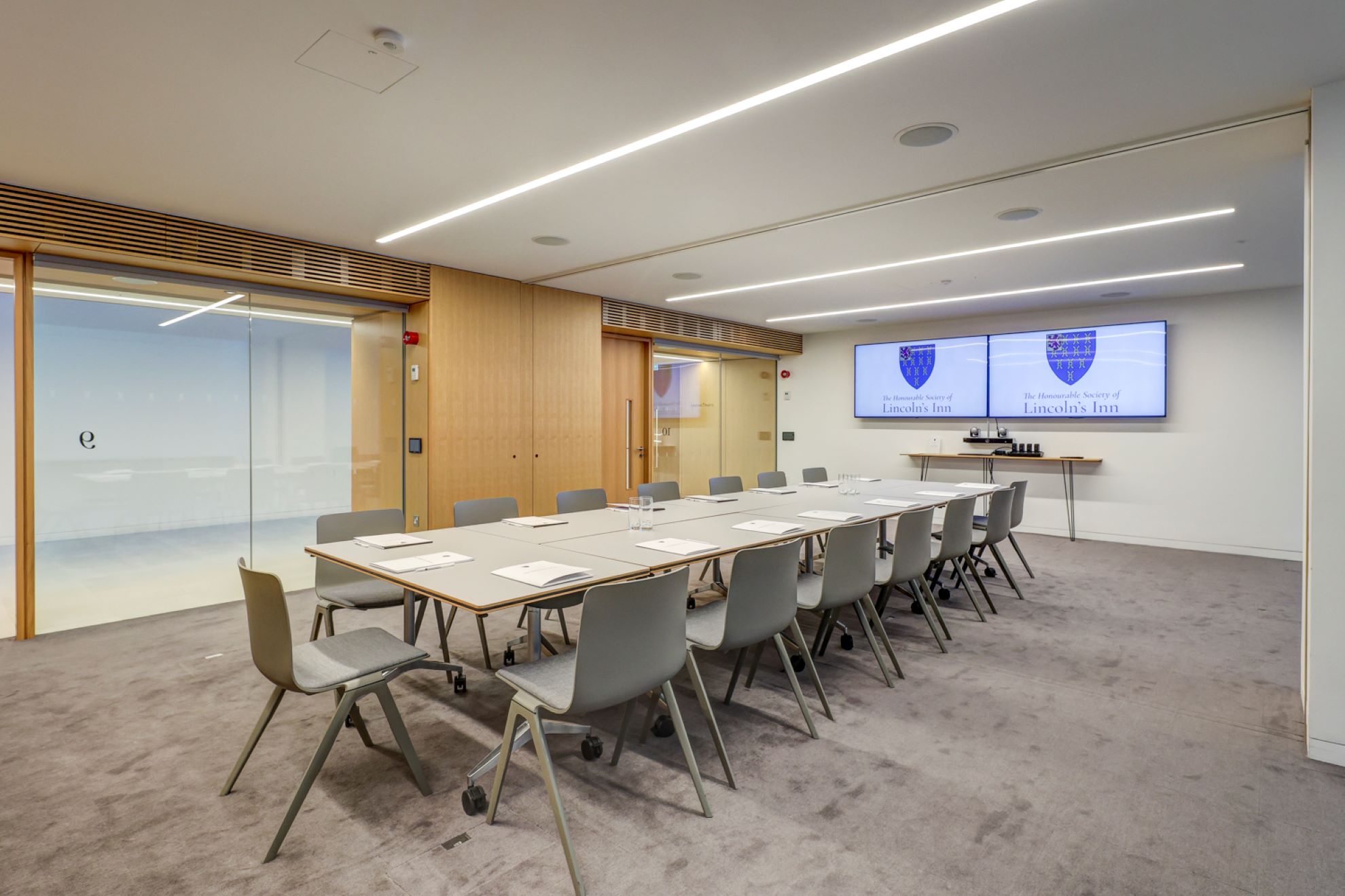 Modern meeting room at Ashworth Centre, ideal for corporate workshops and presentations.