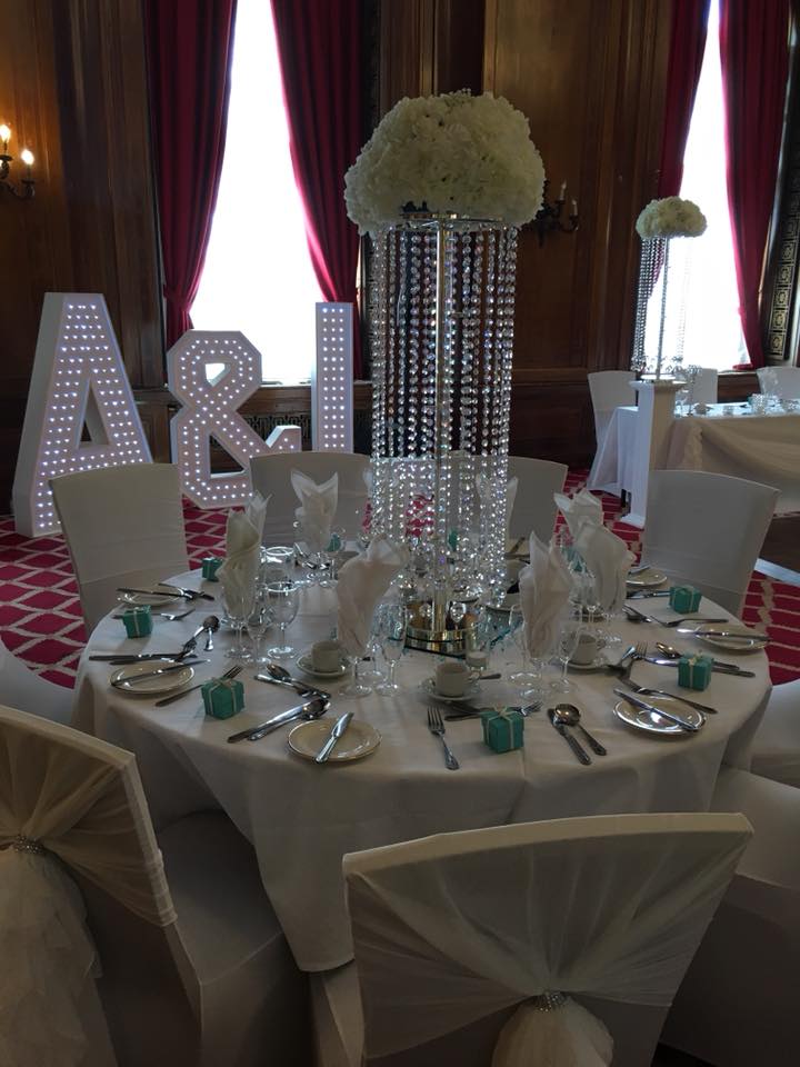 Elegant dining table in Sefton Suite, ideal for weddings and corporate events.