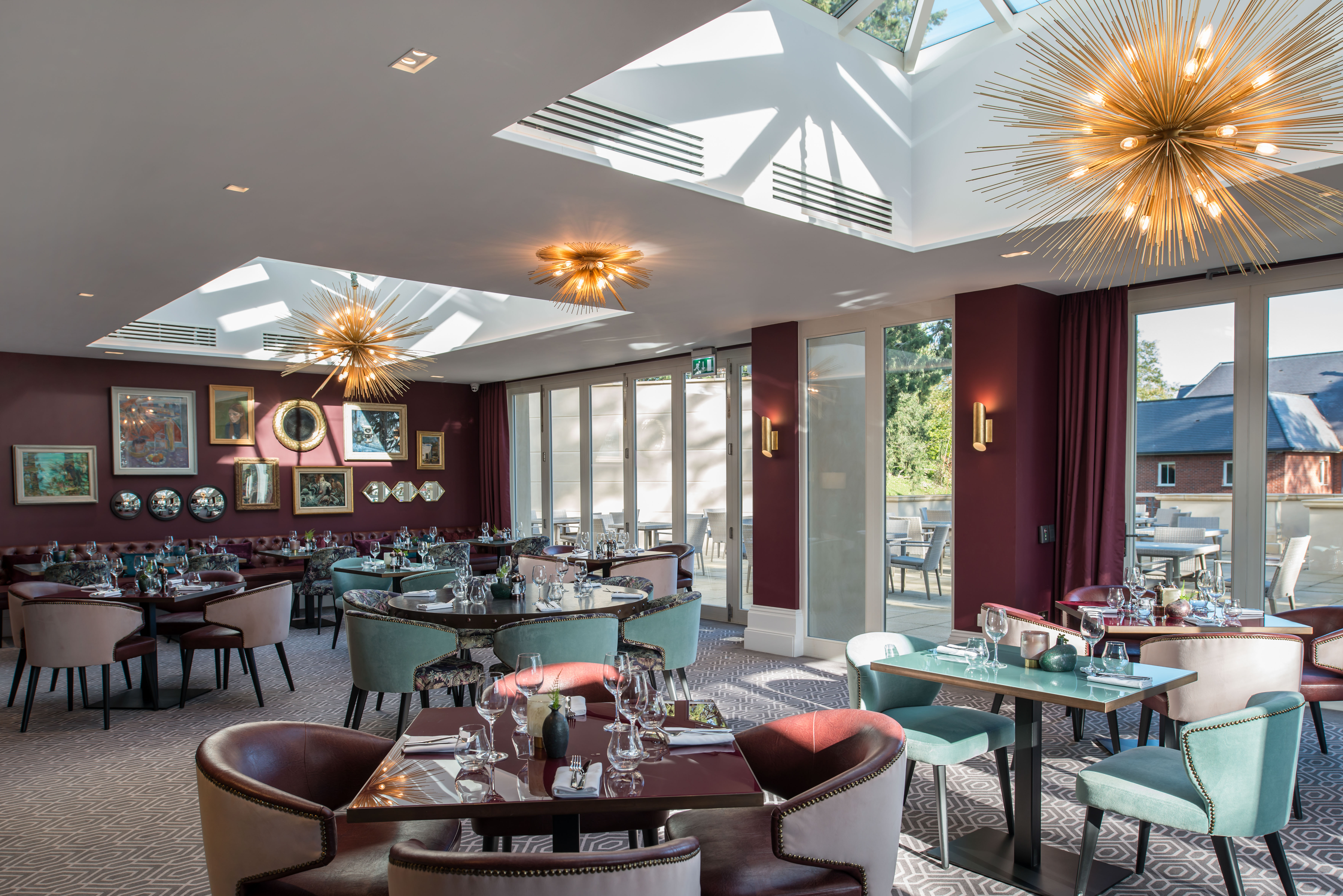 Stylish dining space at Aldwyn's, ideal for corporate dinners and upscale events.