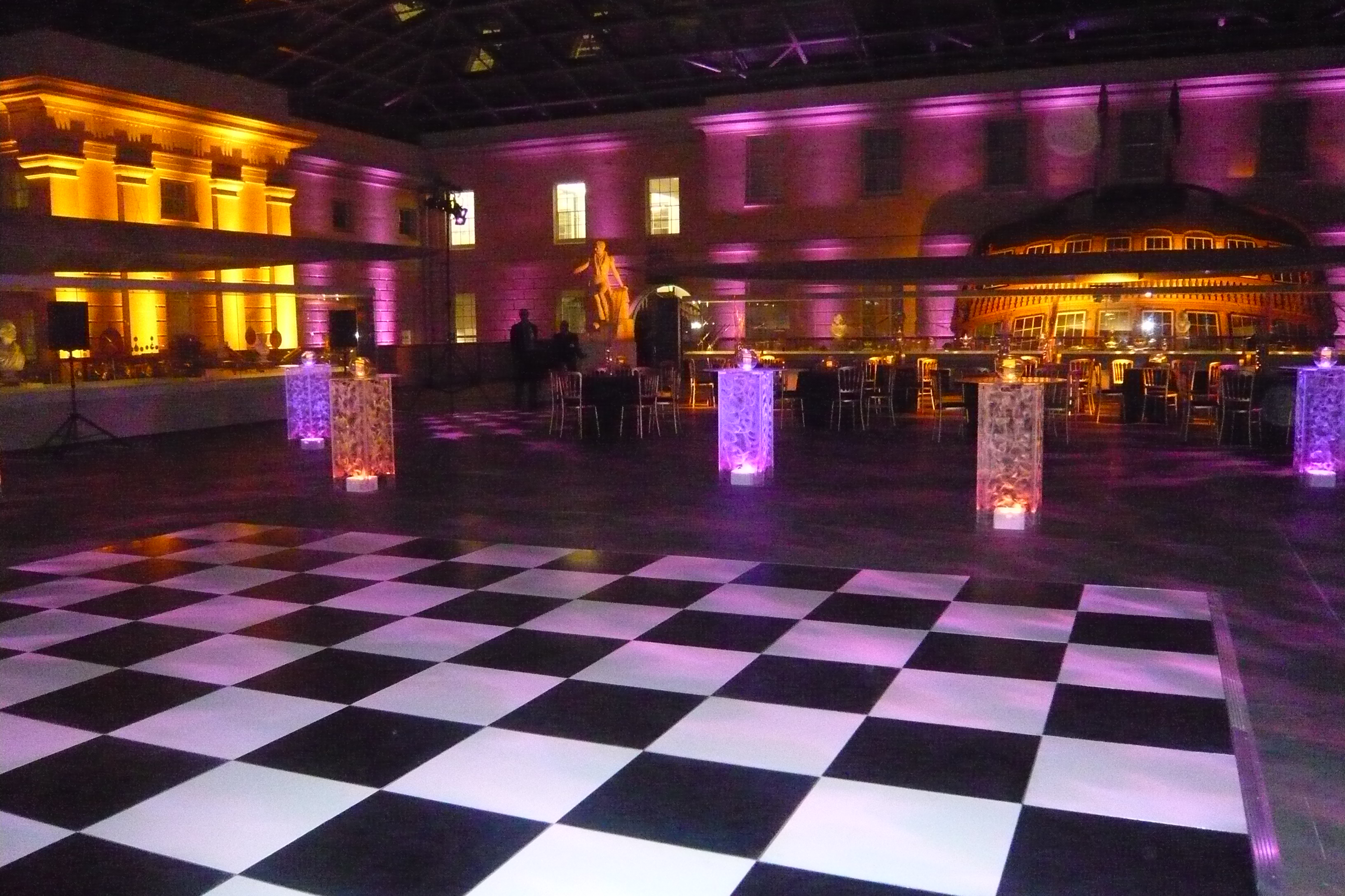Ocean Map event space with elegant dance floor, ideal for networking parties and gatherings.