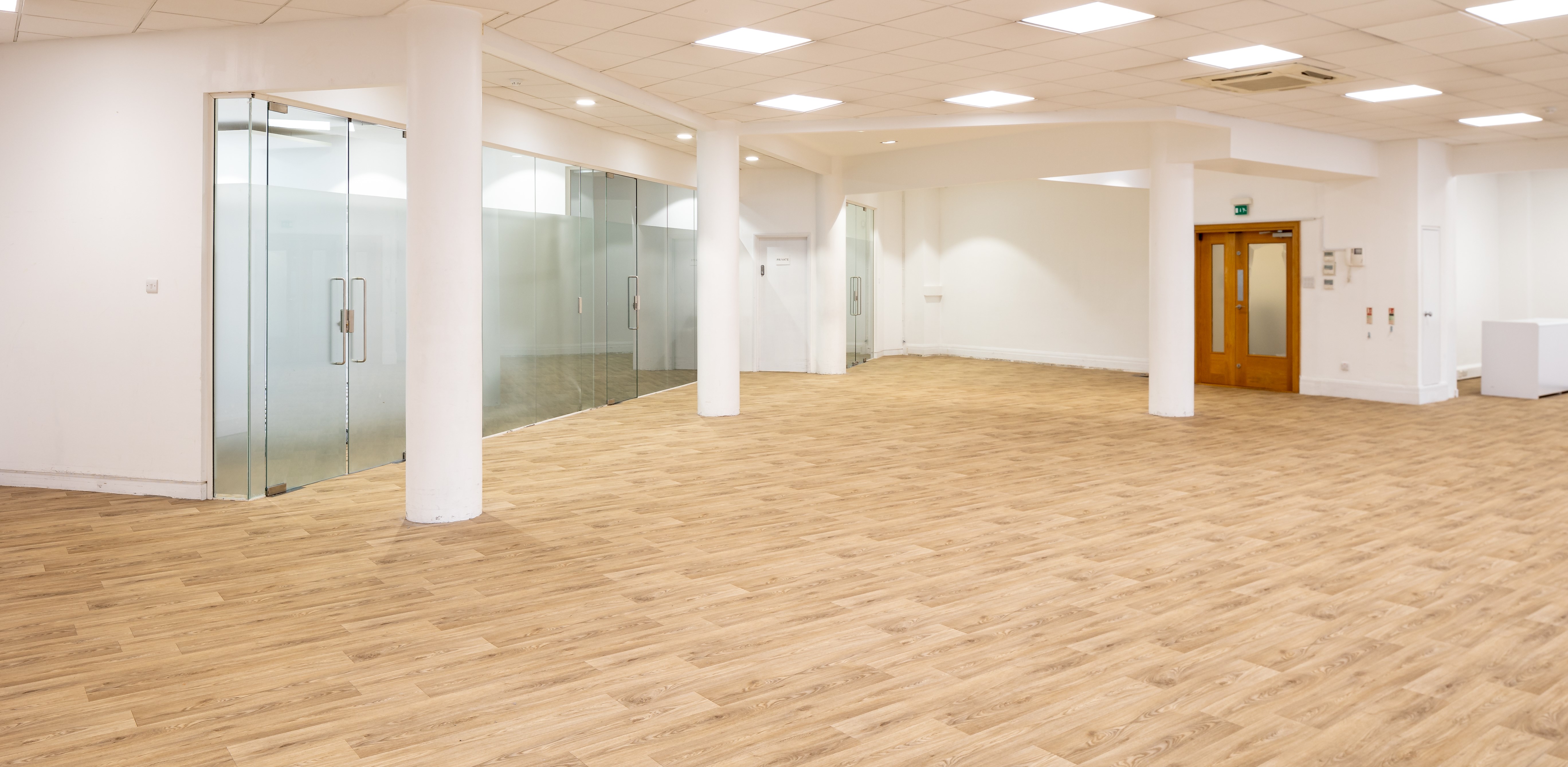 Versatile event space in The Music Room Mayfair with natural light for meetings and gatherings.