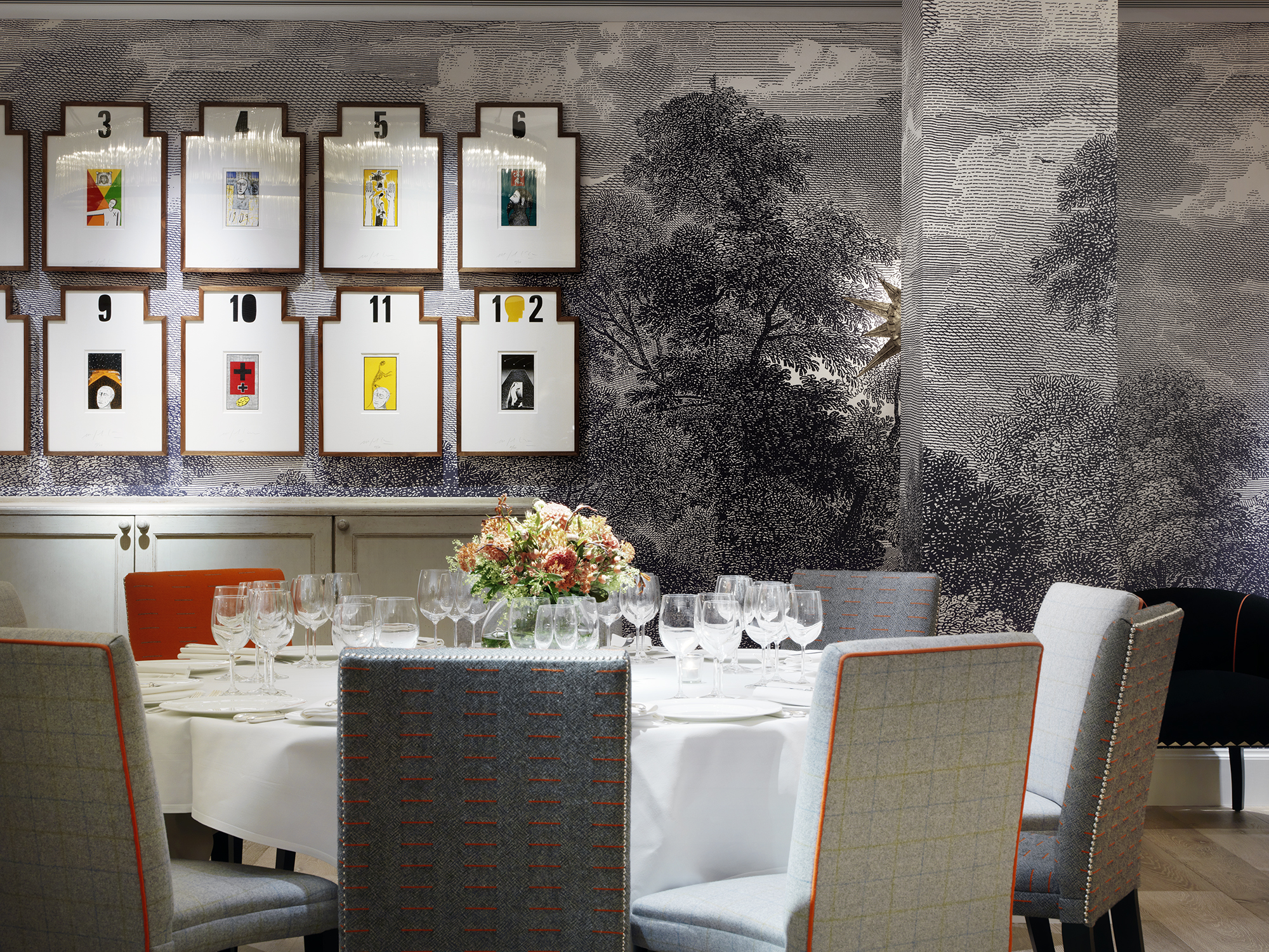 Elegant Windmill Room at Ham Yard Hotel, perfect for upscale dinners and intimate meetings.