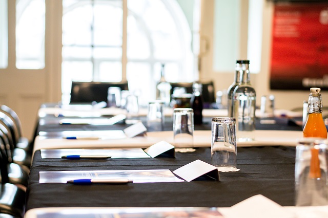 Executive Suite at The Adelphi Hotel, organized meeting setup for professional events.