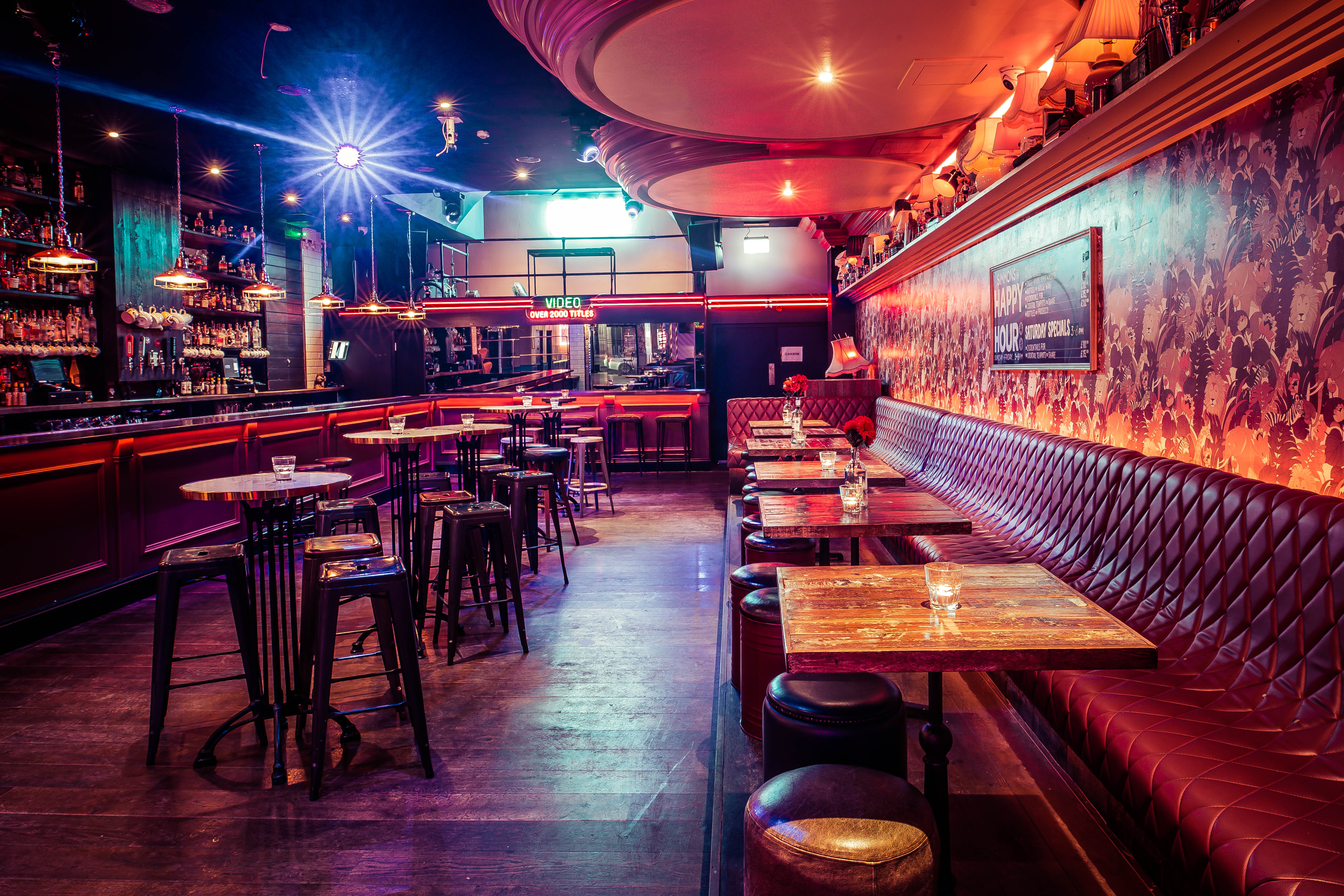 Stylish venue with plush seating, ideal for cocktail receptions and networking events.