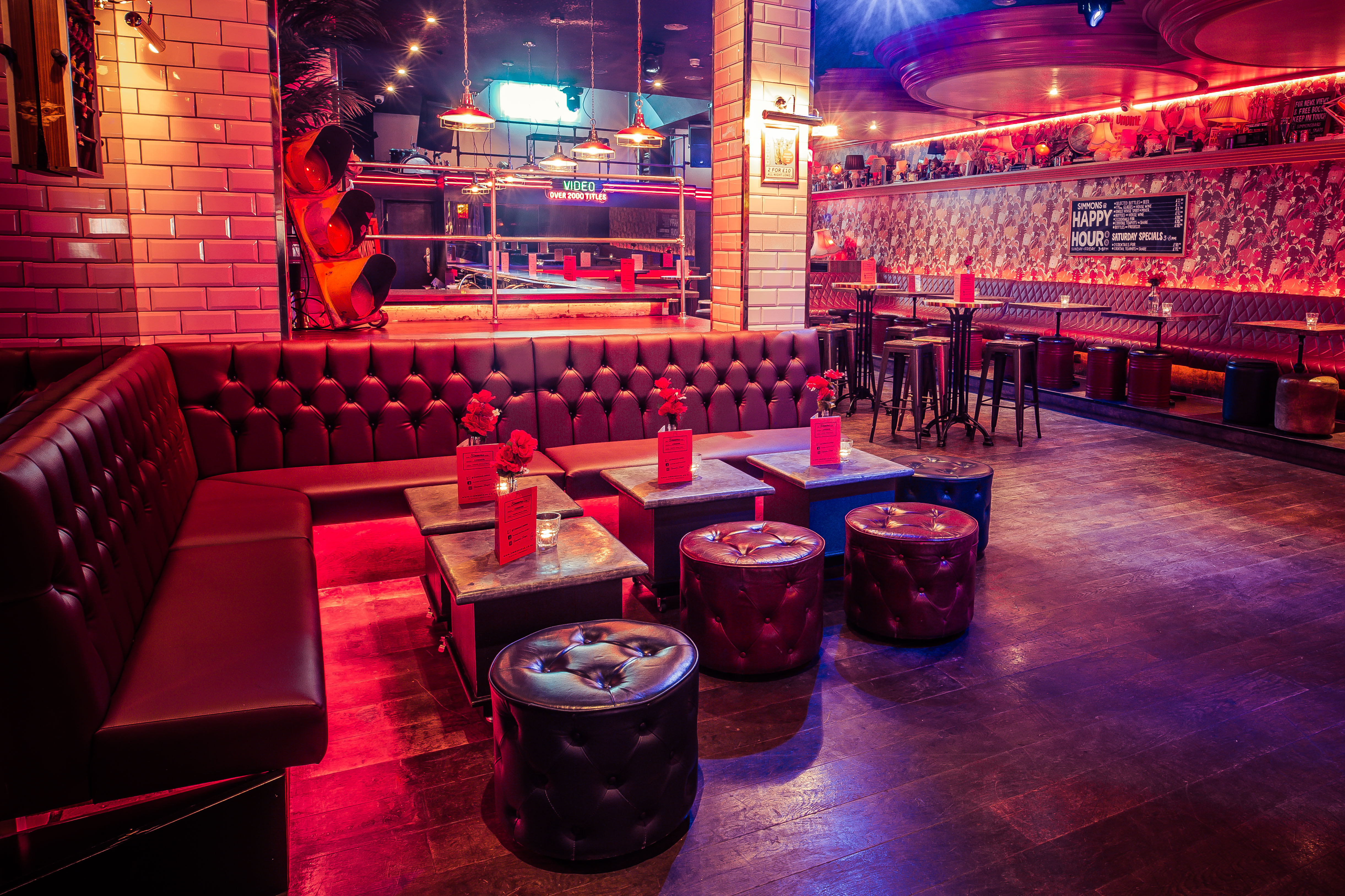 Vibrant event space with stylish seating for social gatherings and networking in Oxford Street.