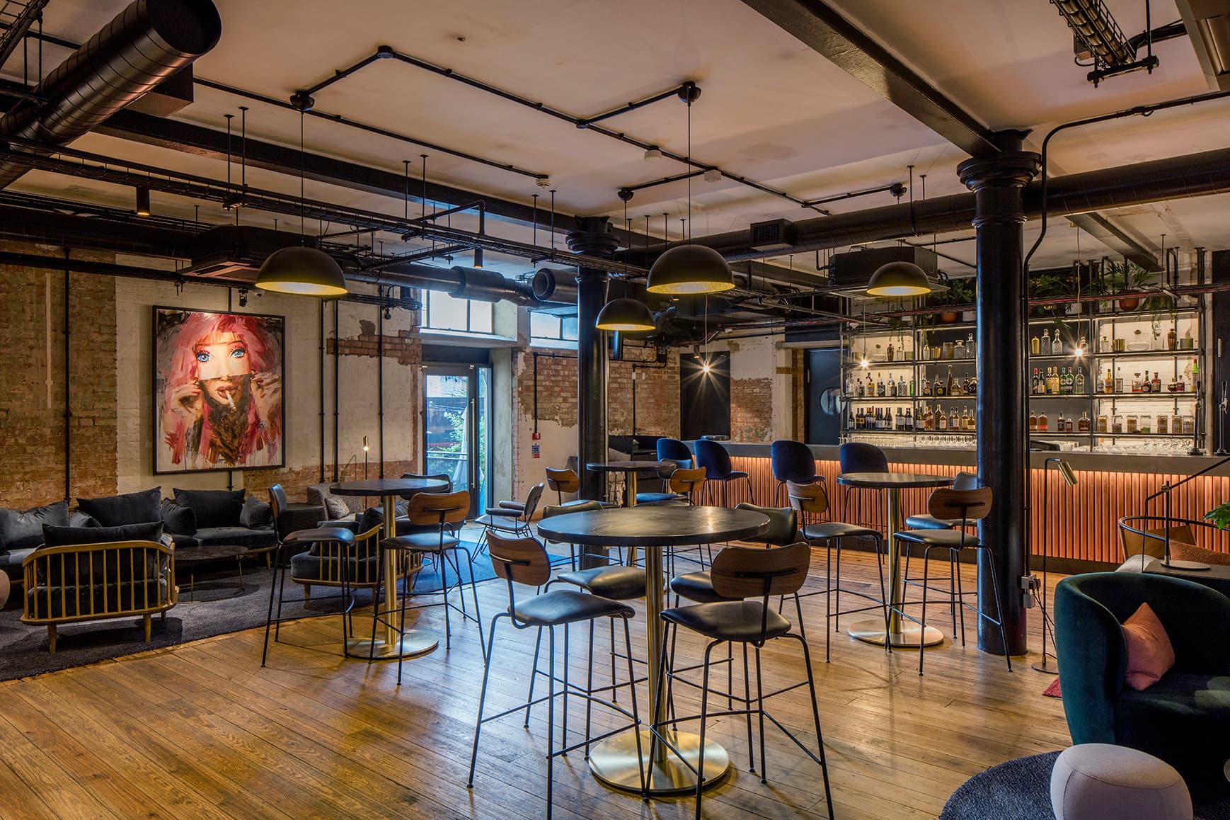 Industrial-chic Bar & Garden venue for corporate networking and cocktail events.