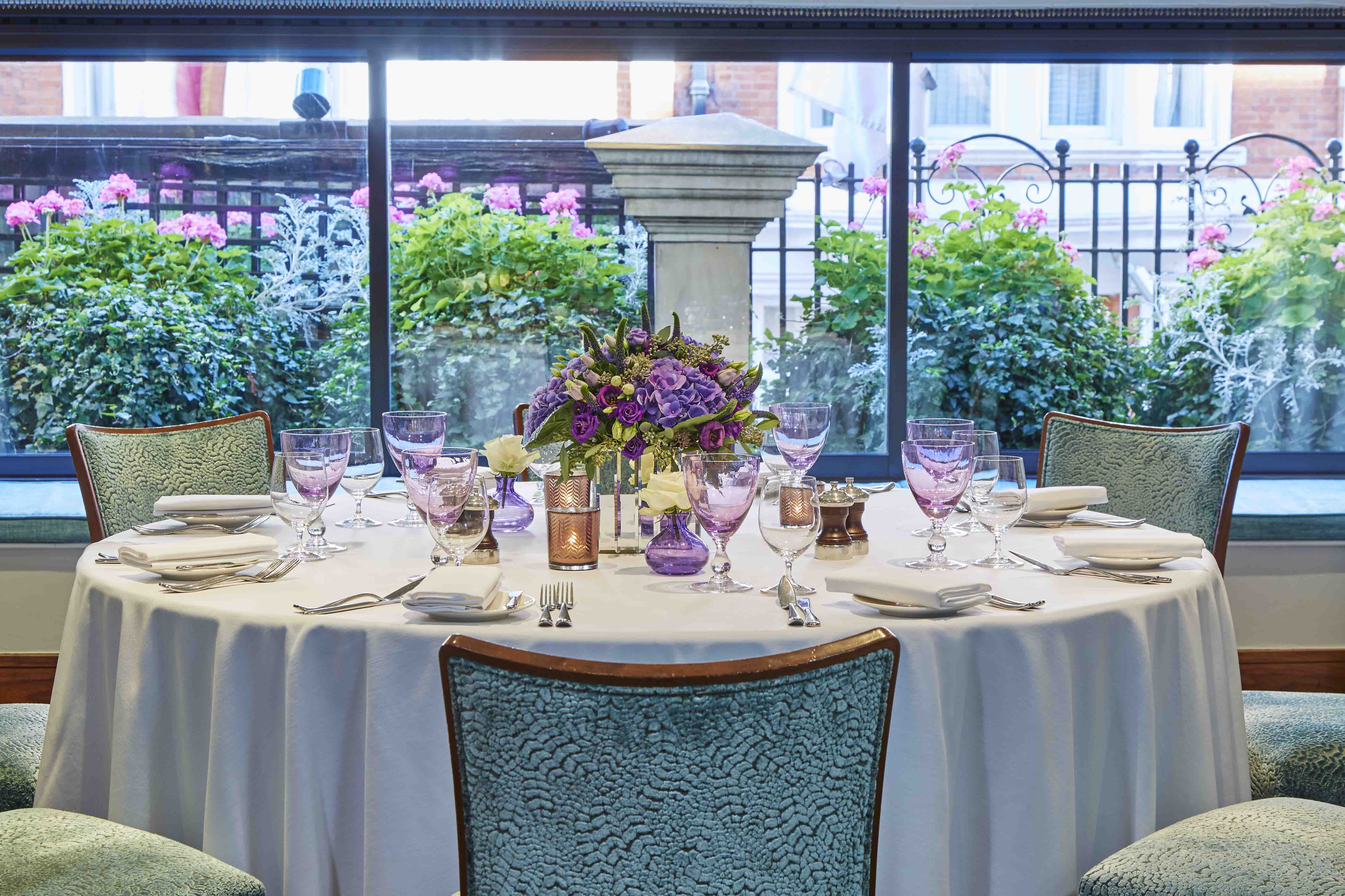 Eaton suite at The Capital Hotel: elegant round table for weddings and corporate events.