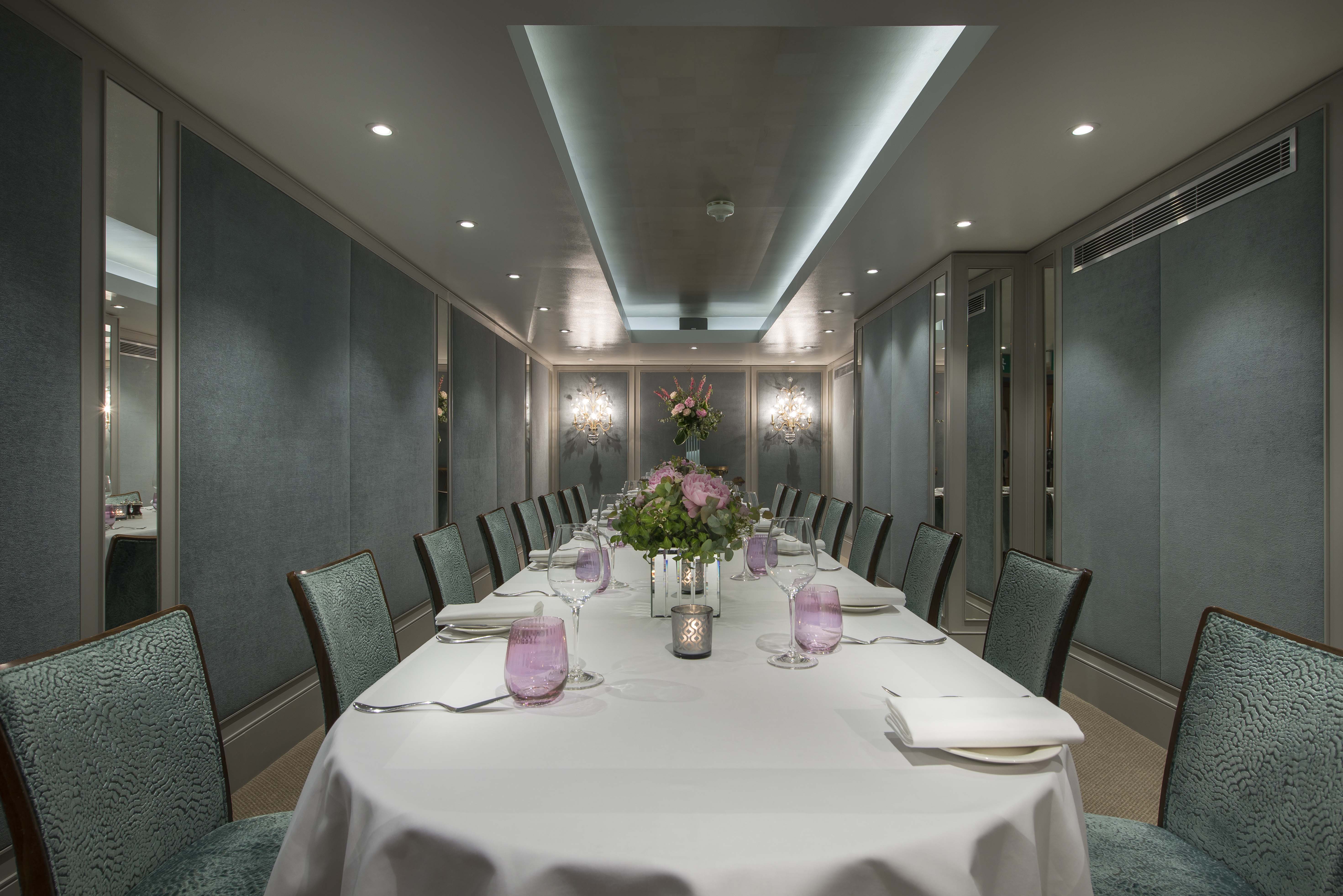 Cadogan Suite at The Capital Hotel: elegant meeting space for corporate events and private dinners.