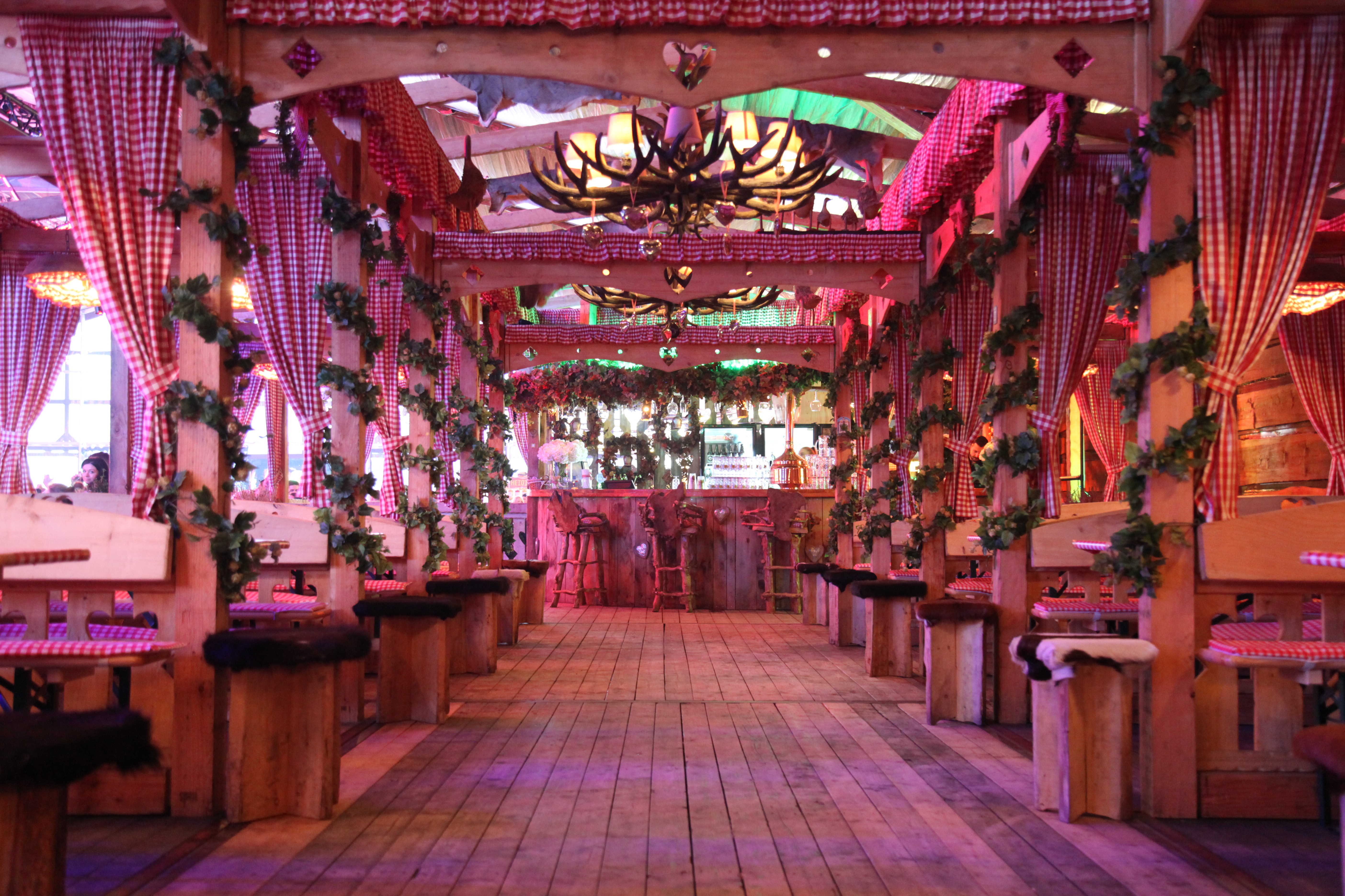 Gracy's VIP Bavarian Hall: rustic event space with wooden beams for gatherings.